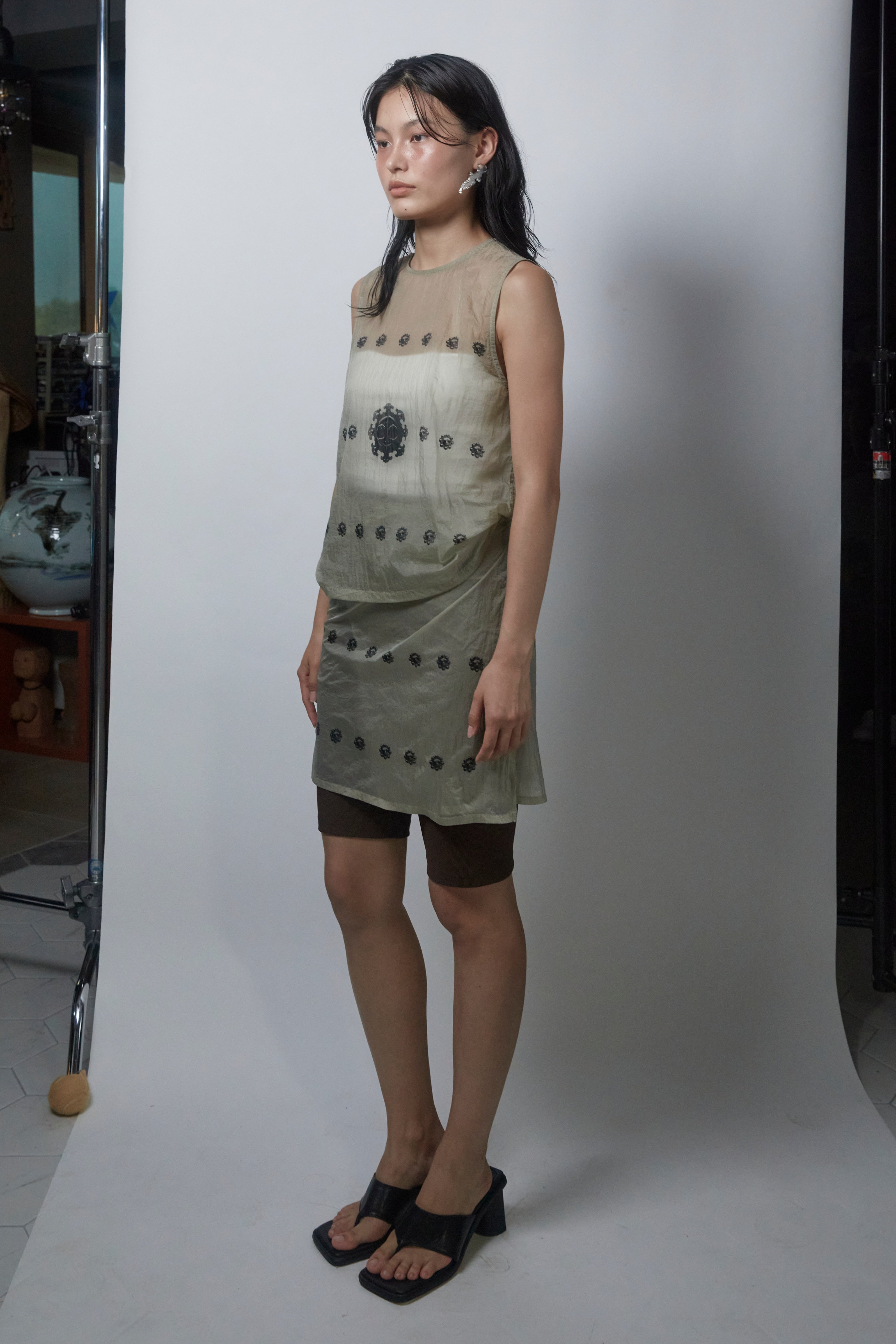DUT LAYERED SKIRT_GRIS GLACE