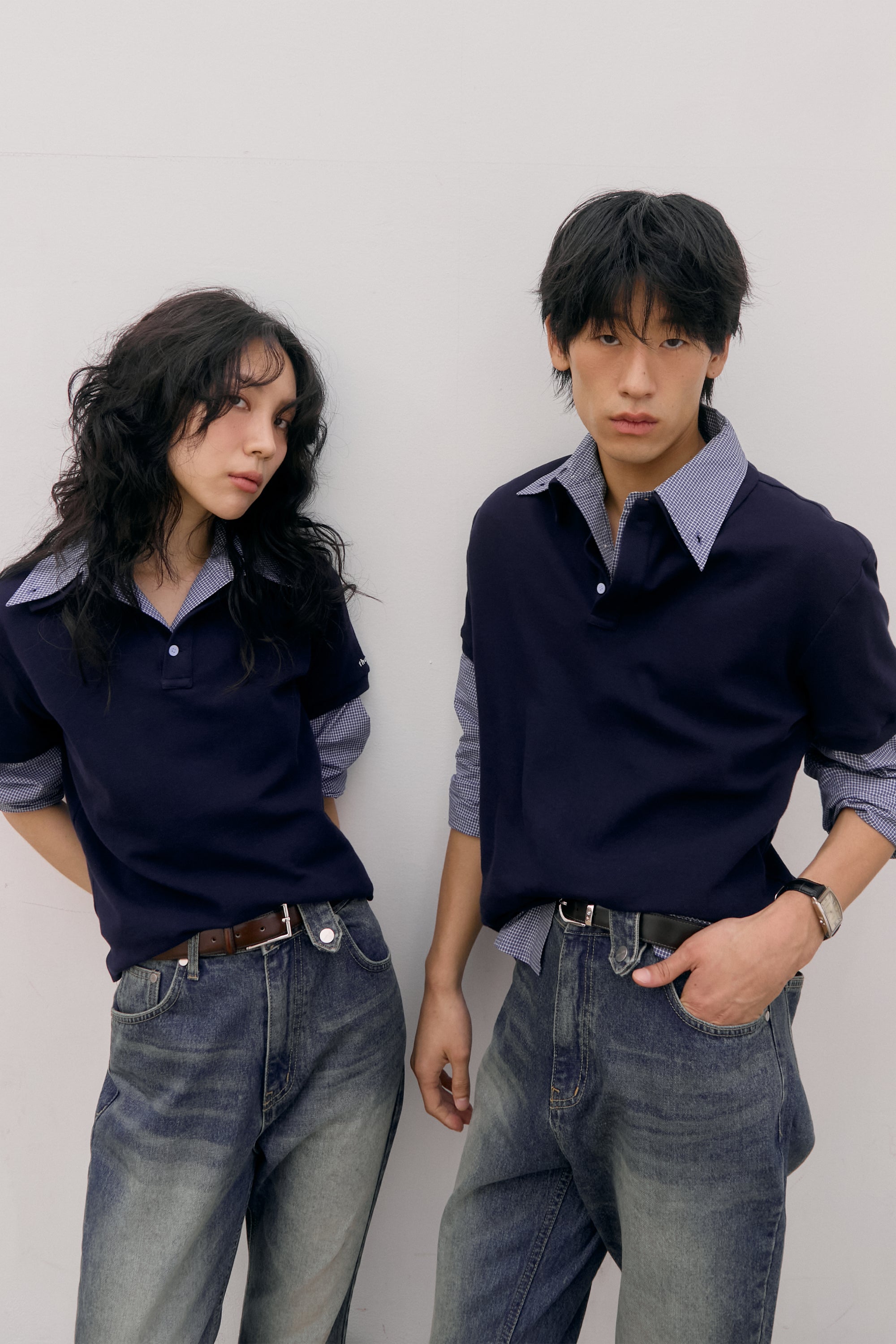 80S LAYERED POLO SHIRTS_NAVY