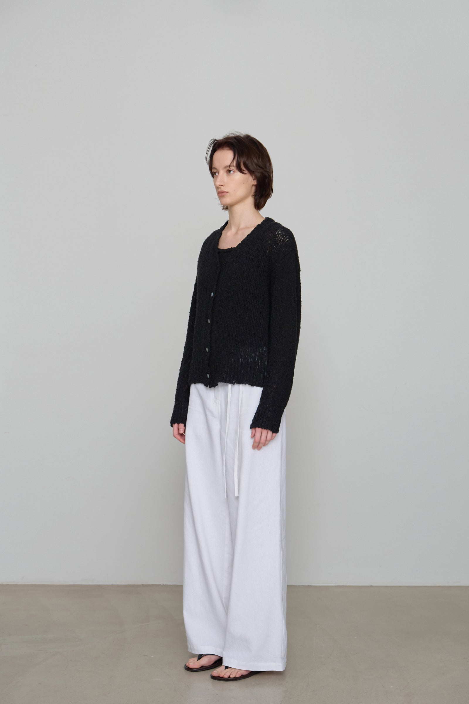 COTTON BUBBLE CARDIGAN_BLACK
