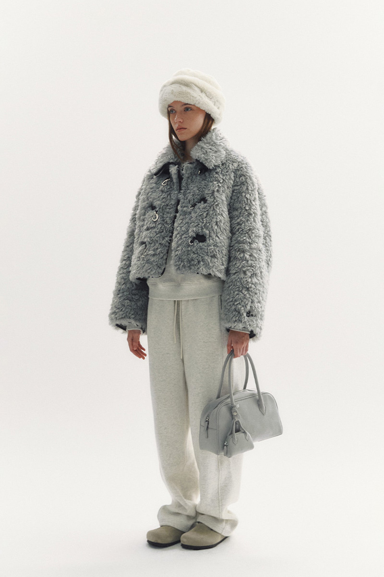 BÉBÉ FUR SHEARING JACKET_GREY