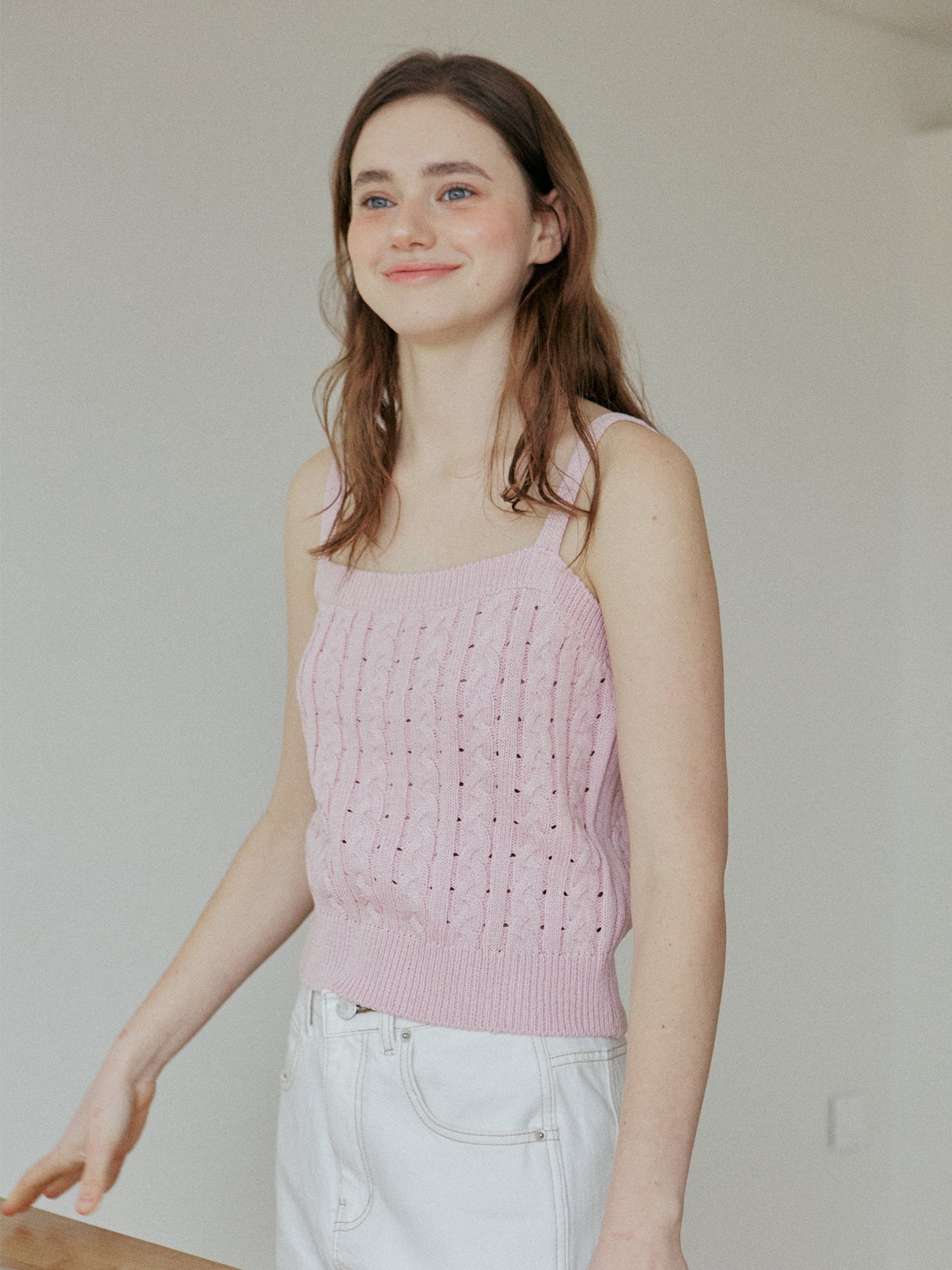 LACE RIBBON SLEEVELESS_PINK