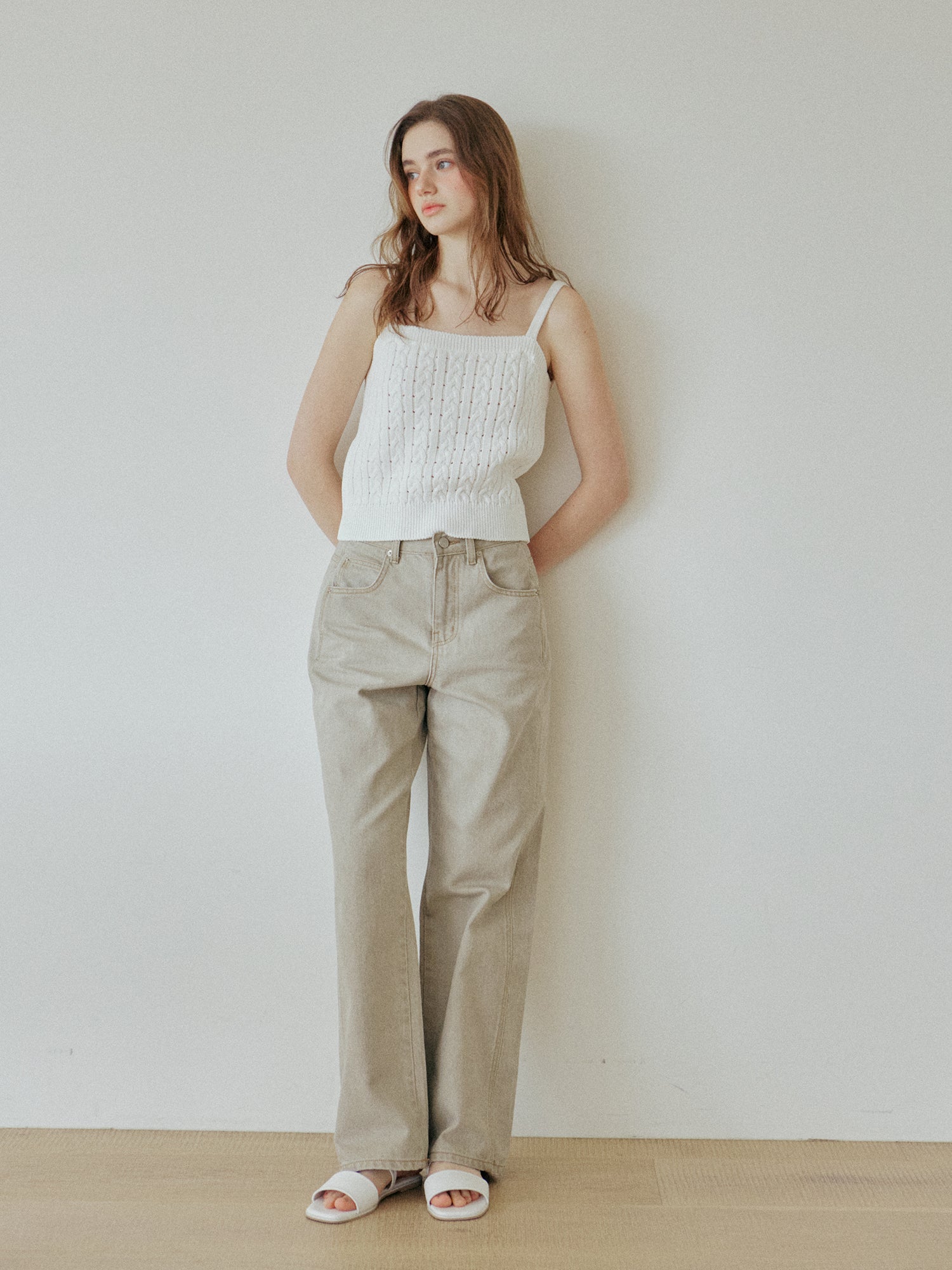 COTTON LINE PANTS_KHAKI