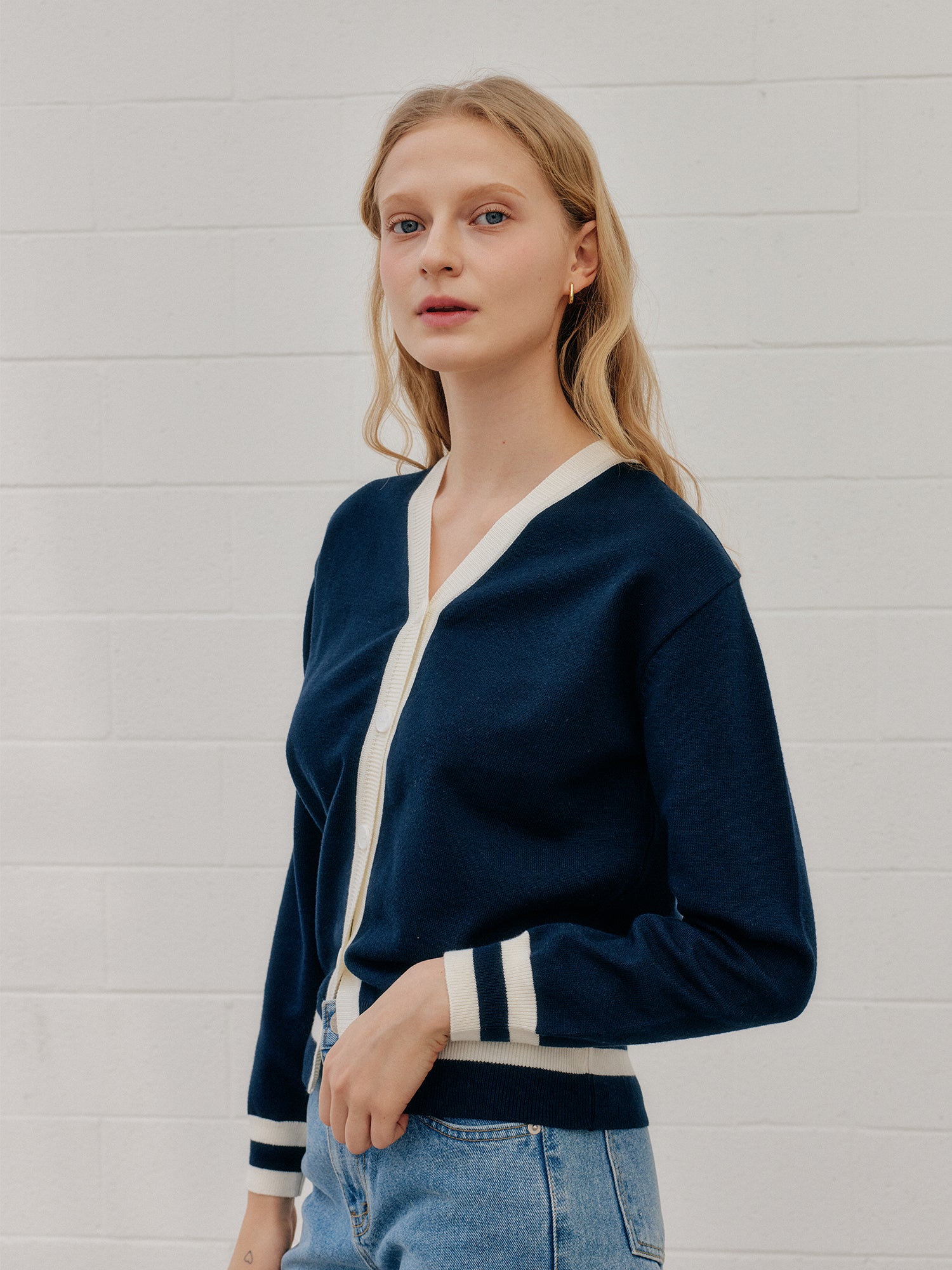 COLOR CARDIGAN_NAVY