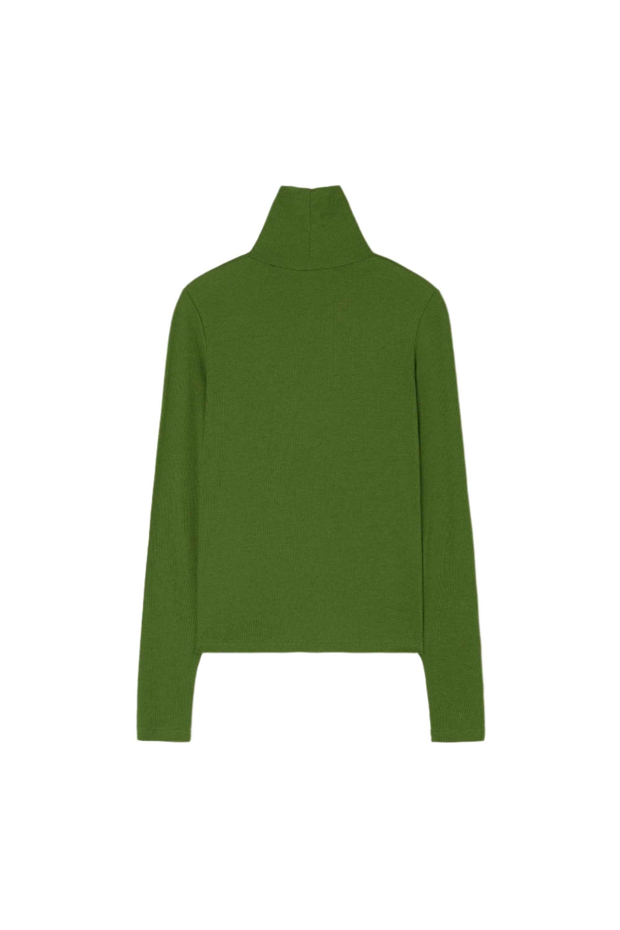 ESSENTIAL RIBBED WOOL TURTLENECK_GREEN