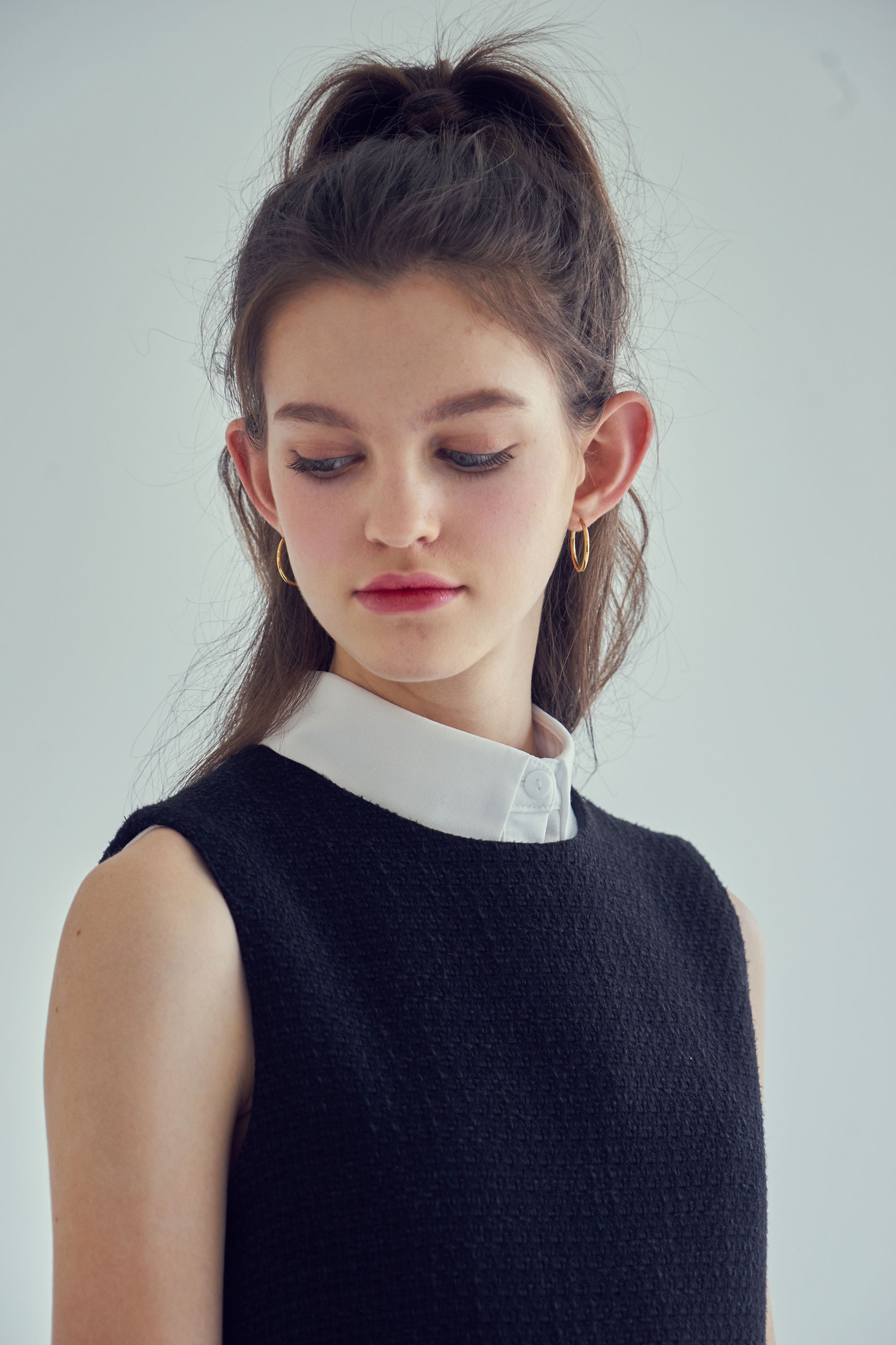 ROBE COURTE EN TWEED_NOIR