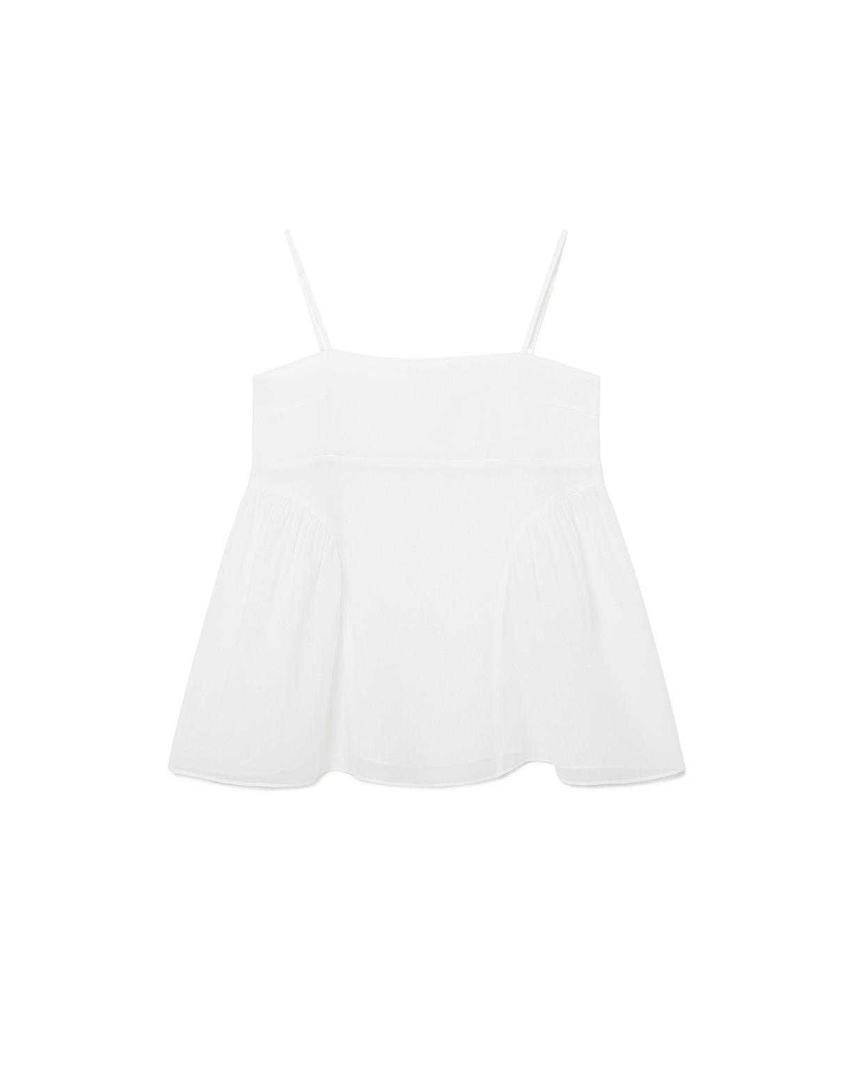 MAÏS, BLOUSE BOUFFANTE EN ORGANZA_BLANC