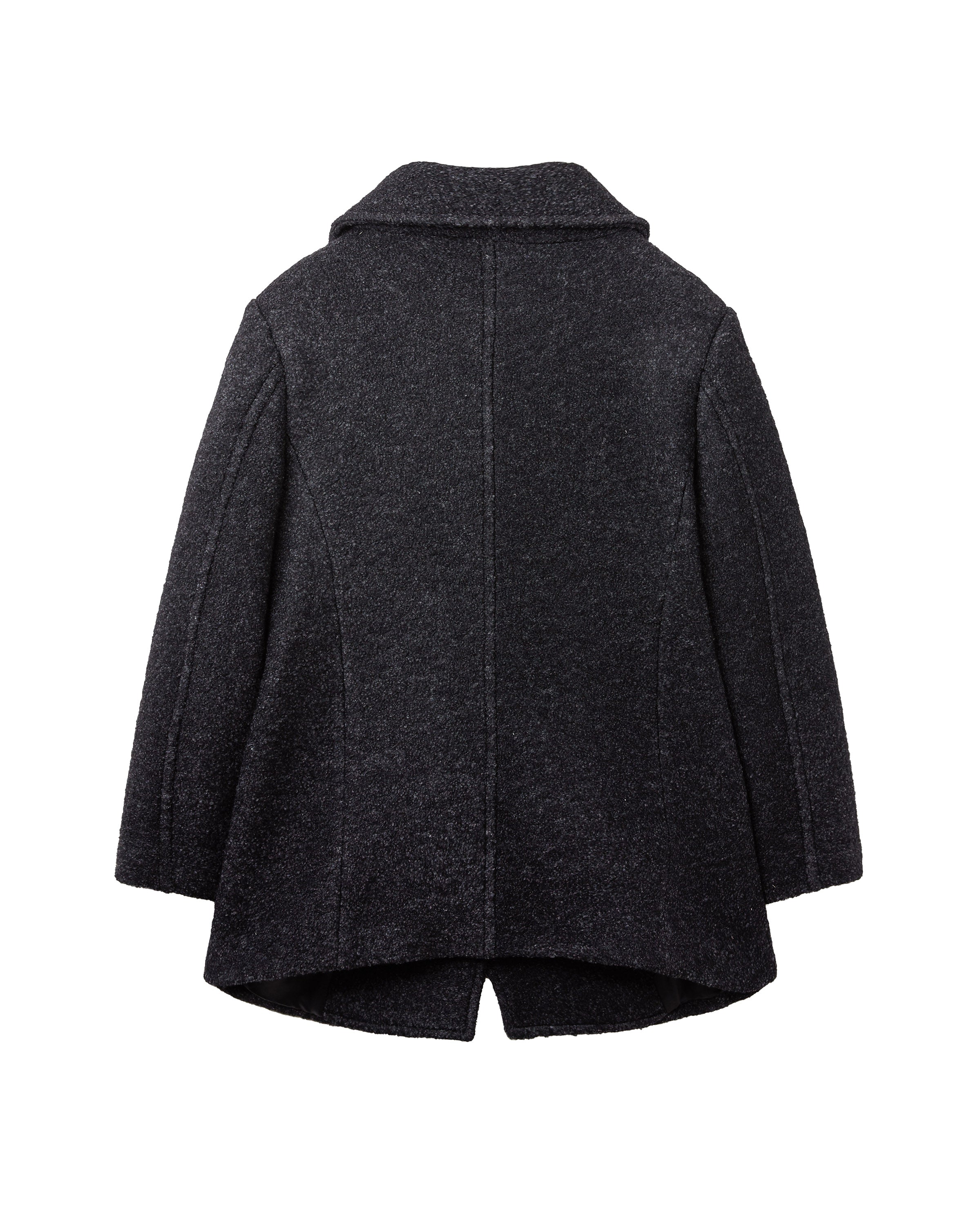 HOURGLASS WOOL DOUBLE PEA COAT_CHARCOAL