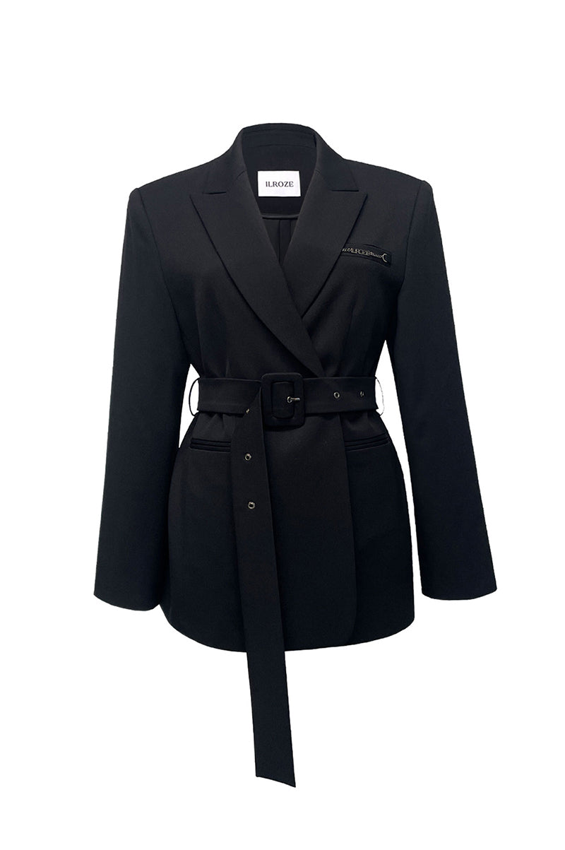 BLAZER LUXE AVEC CEINTURE_NOIR