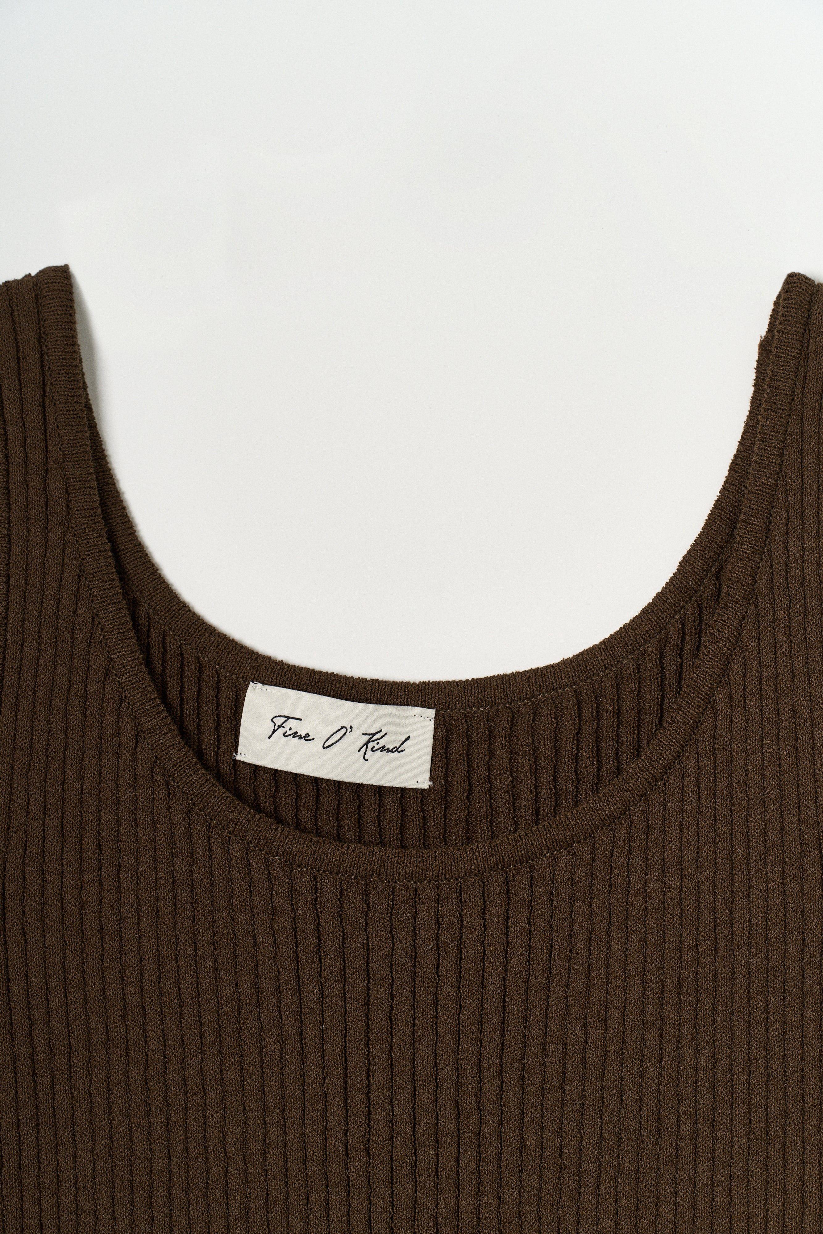 RIBBED SLEEVELESS KNIT_MARRON