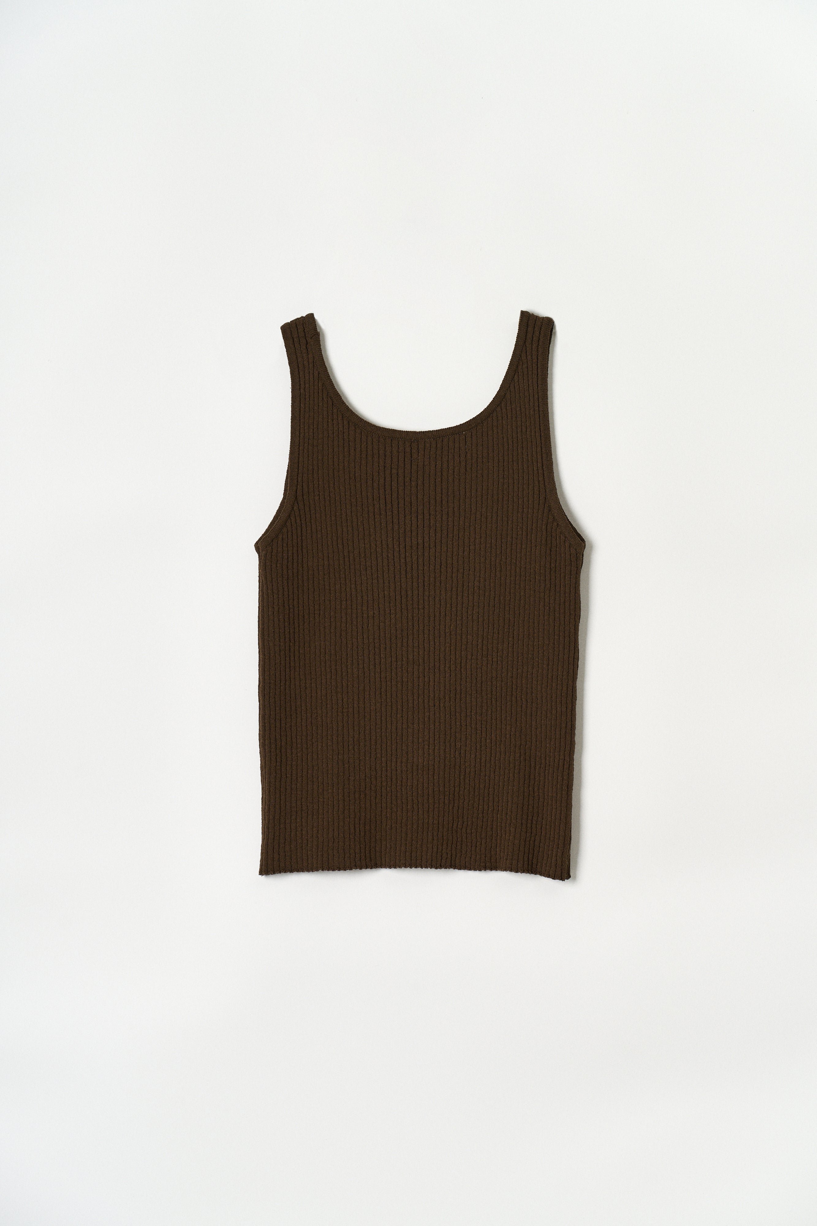 RIBBED SLEEVELESS KNIT_MARRON