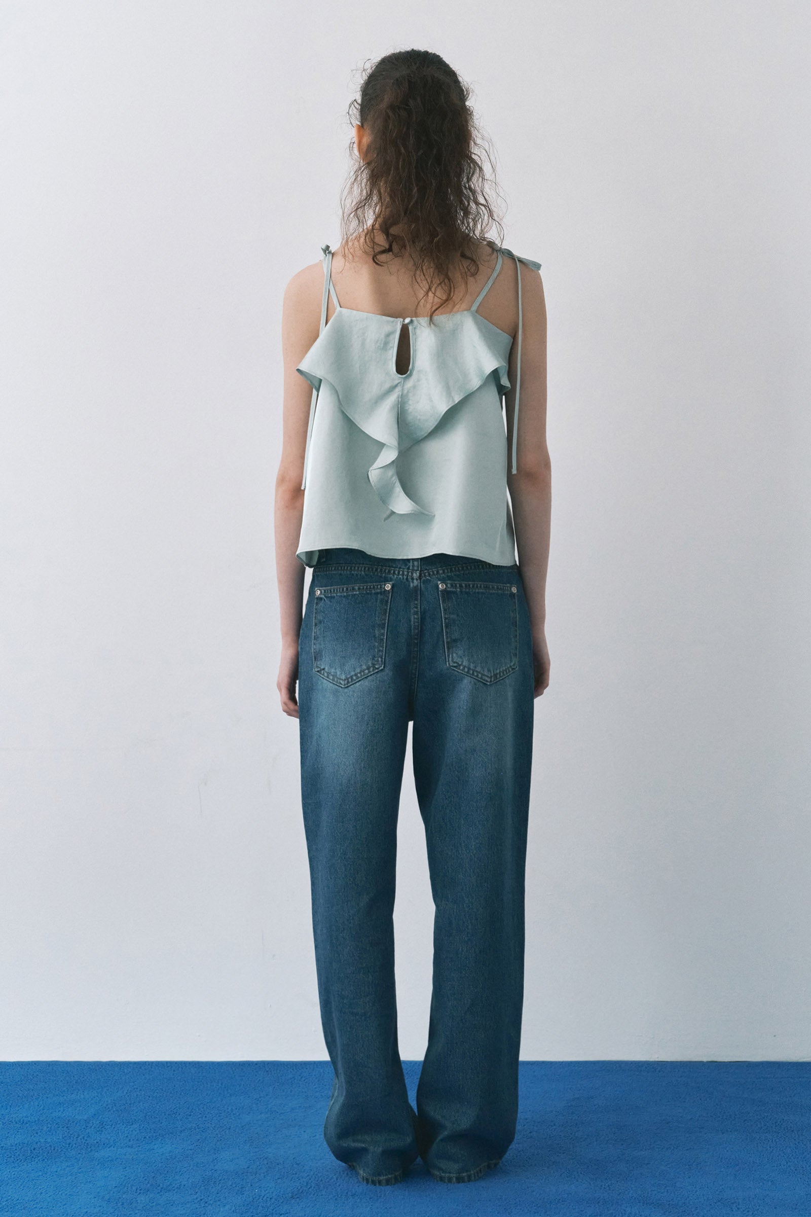 RUFFLE CAMISOLE BLOUSE_MINT