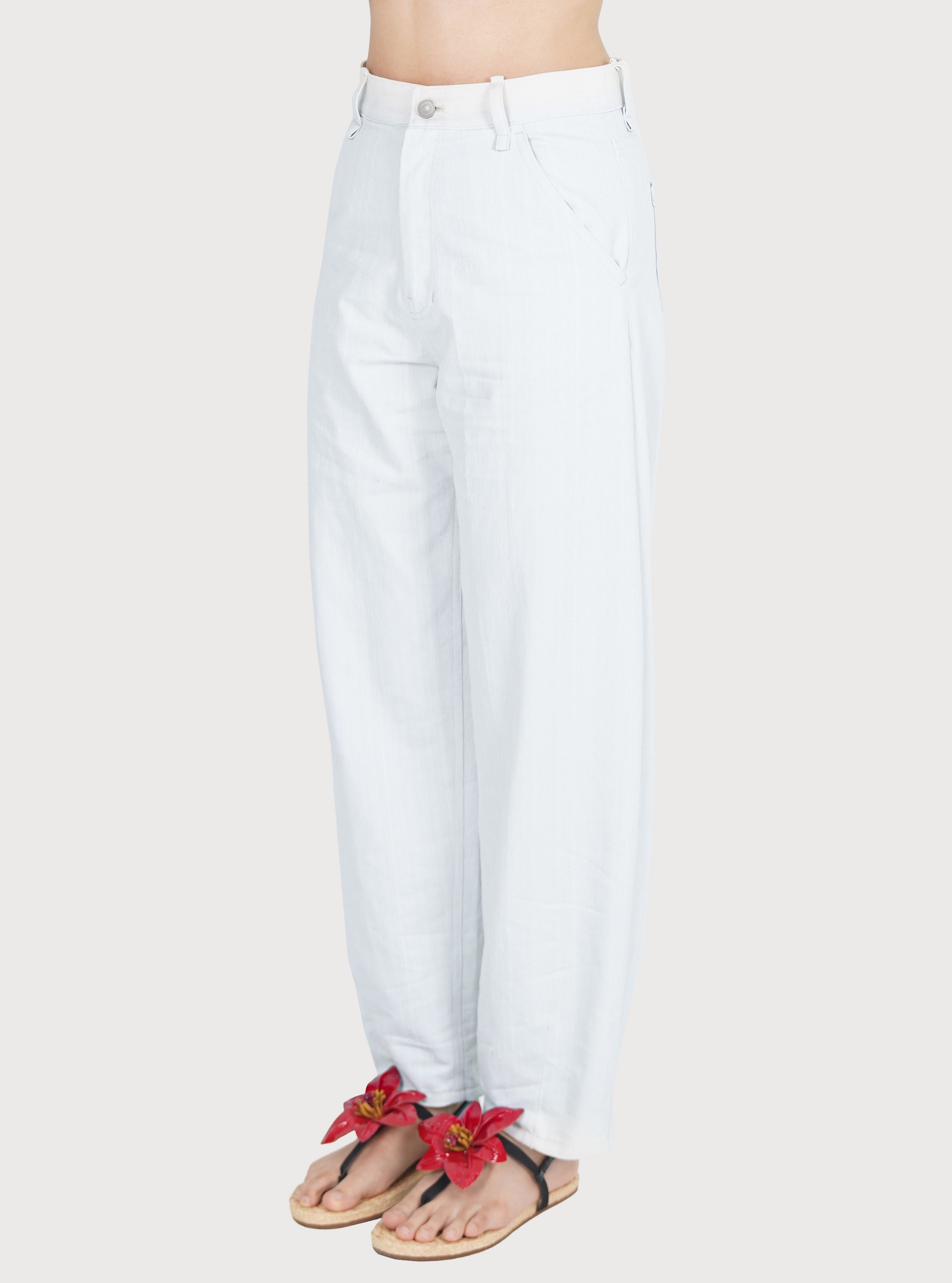 PANTALON COUPE BARREL_BLANC