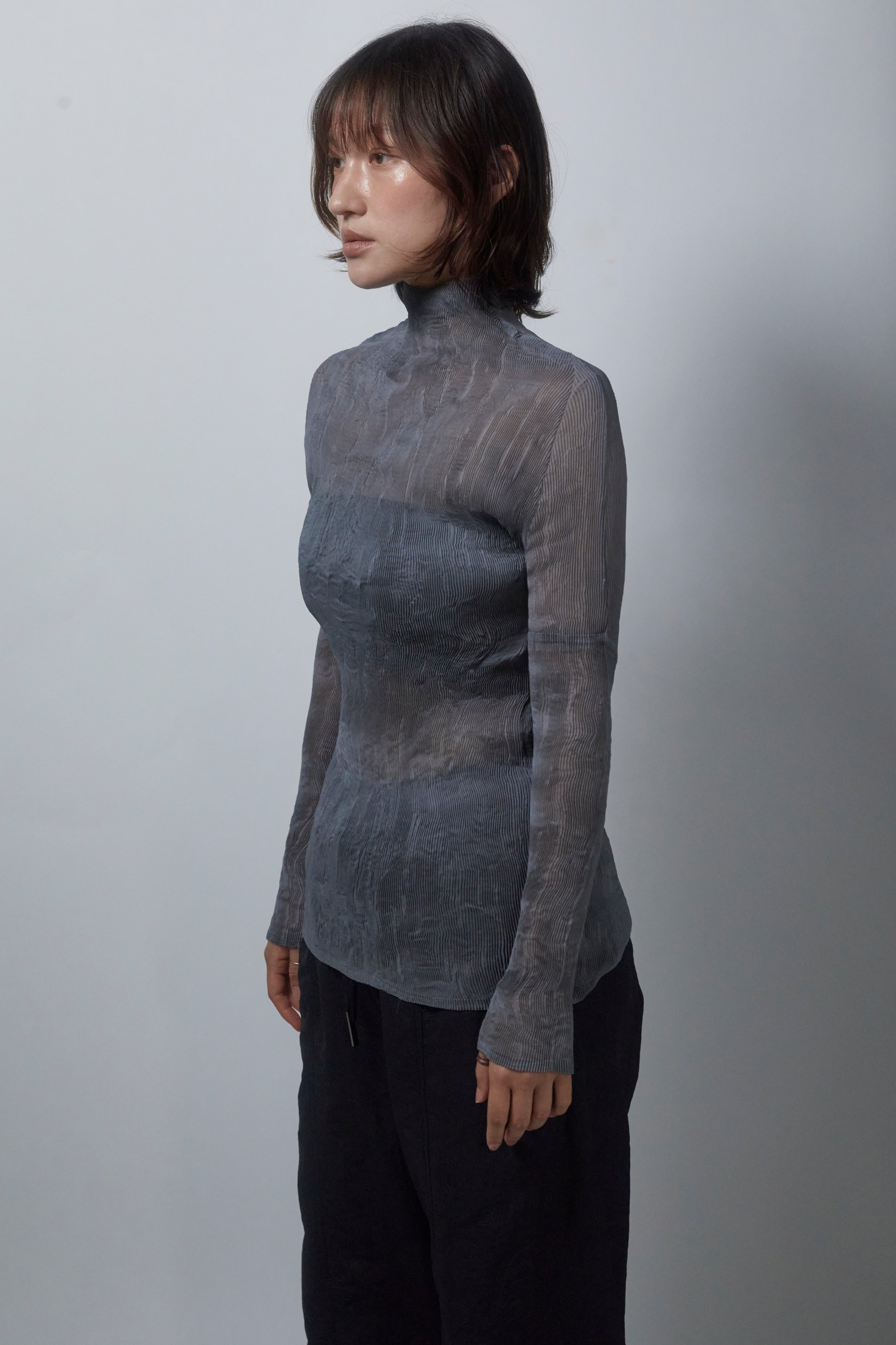 25SS GAZI WRINKLE HIGHNECK_GREY