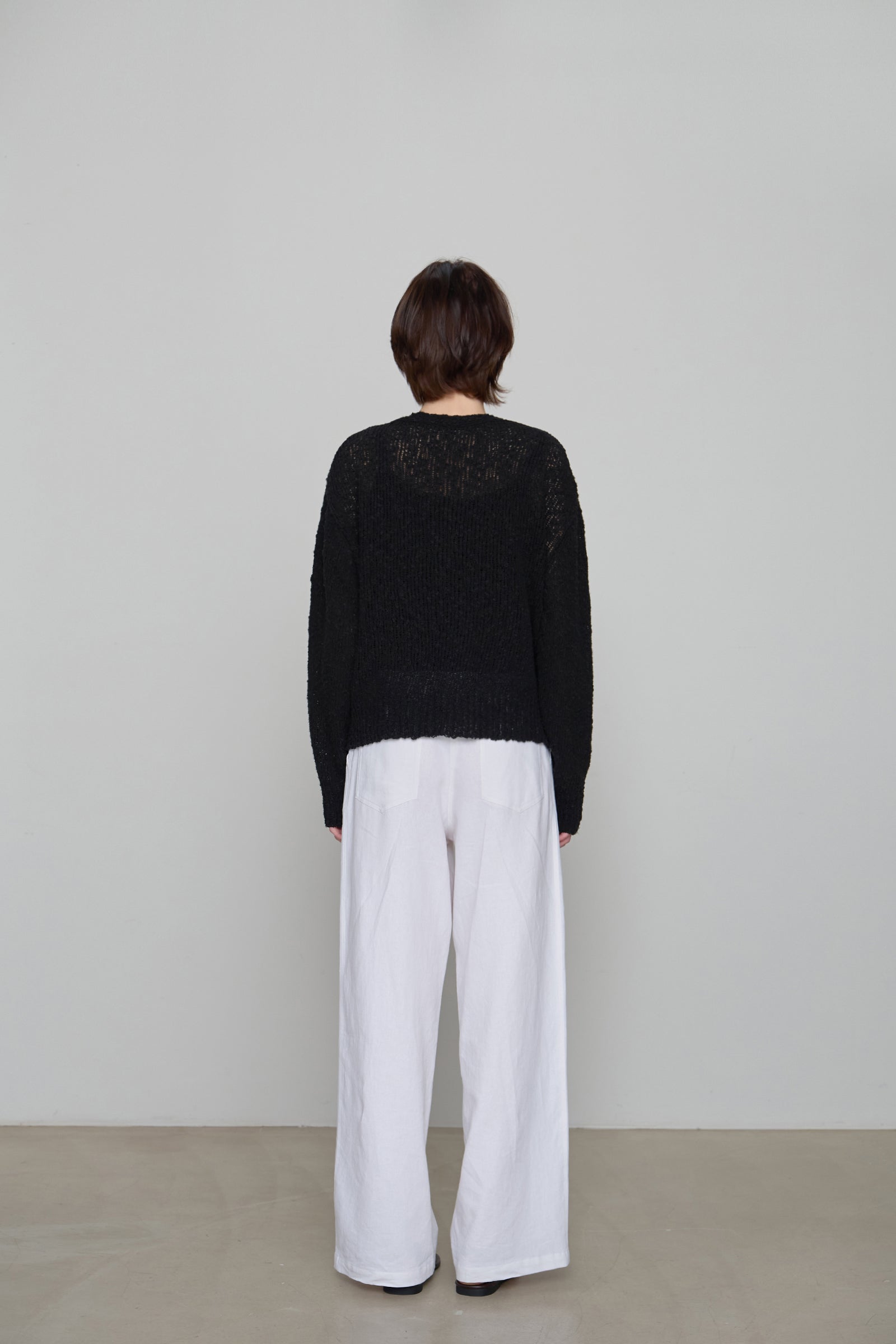 COTTON BUBBLE CARDIGAN_BLACK