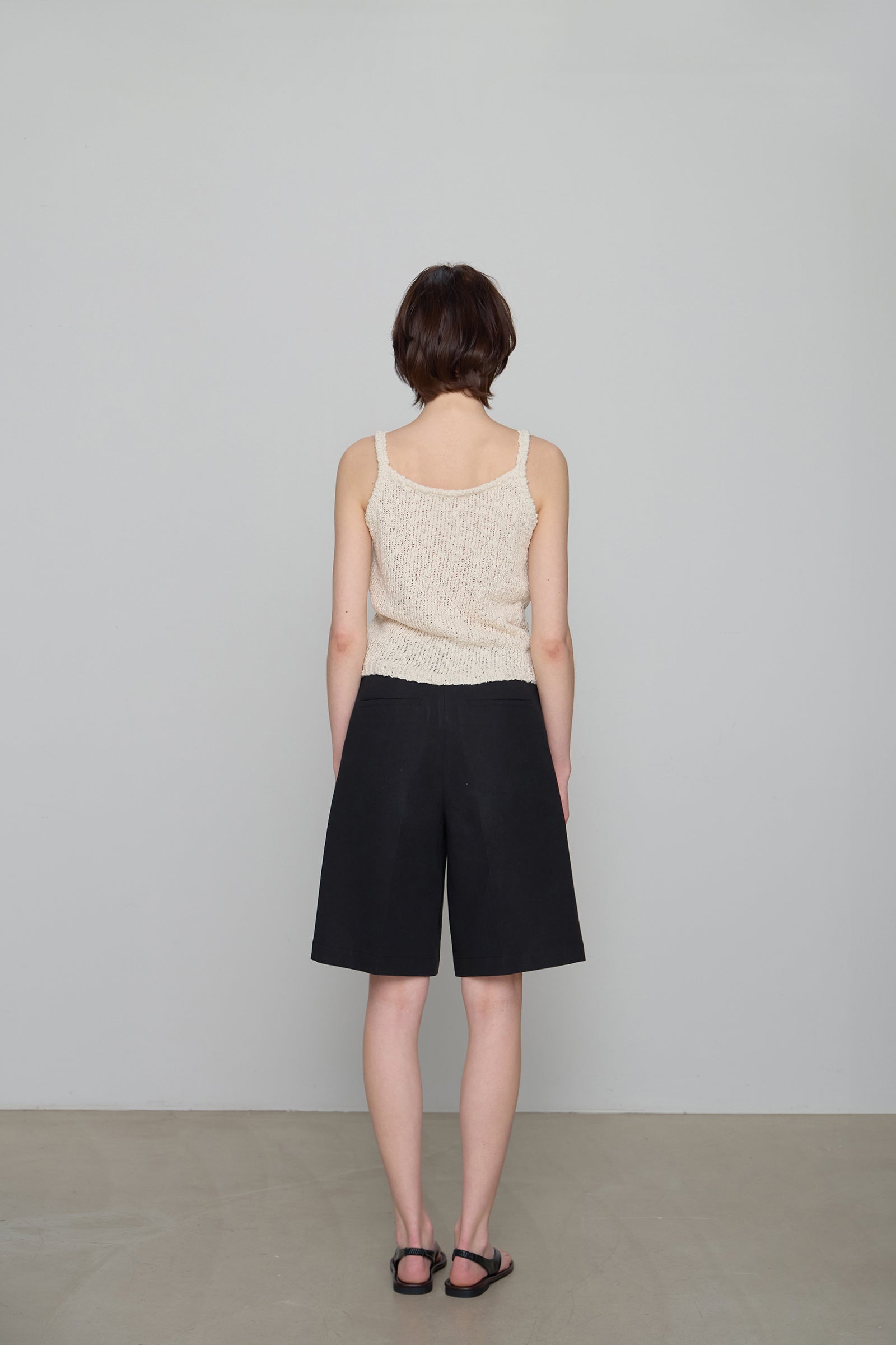 COTTON BUBBLE SLEEVELESS KNIT_CREAM