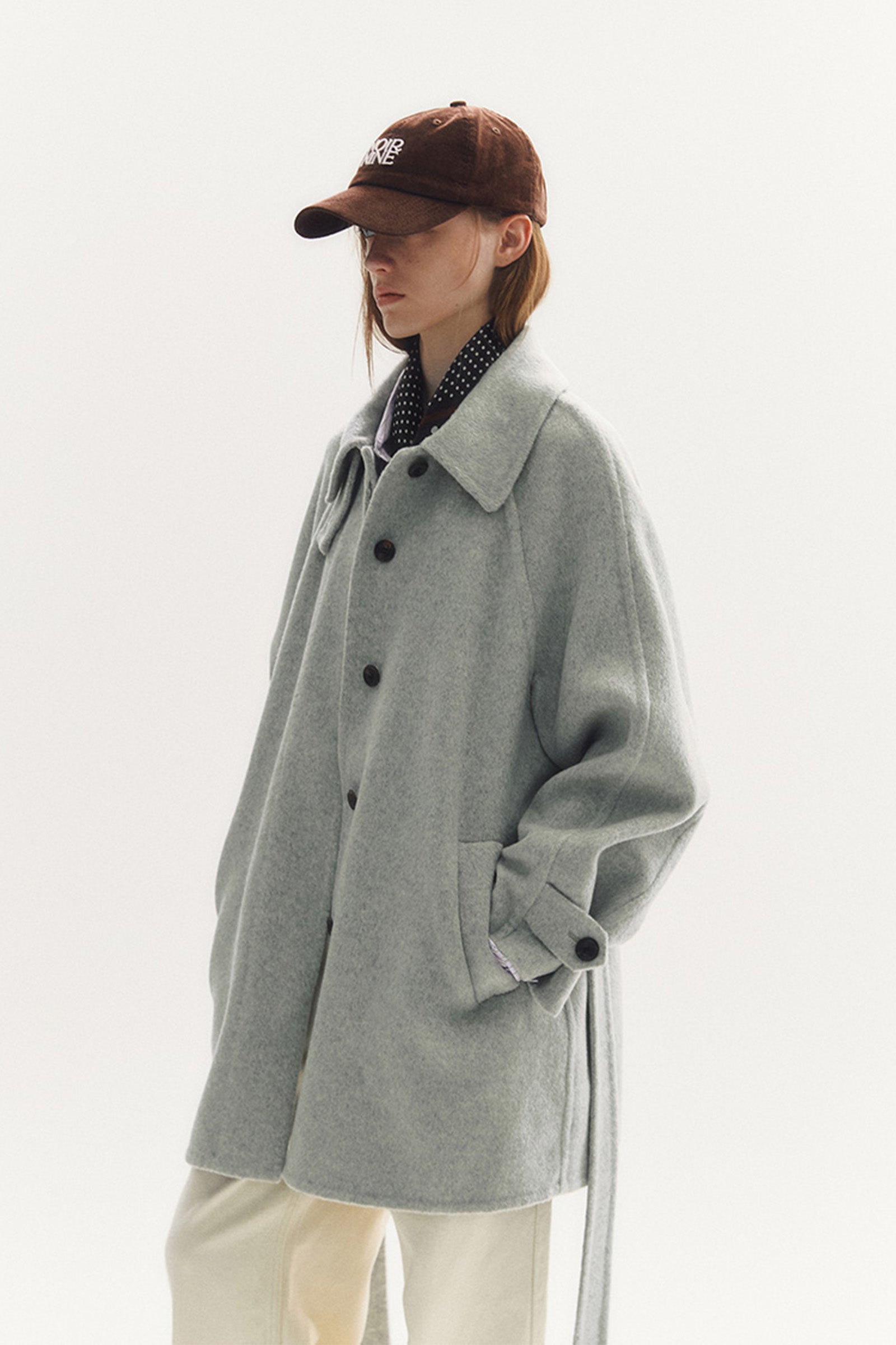 HANDMADE WOOL HALF COAT_GRIS