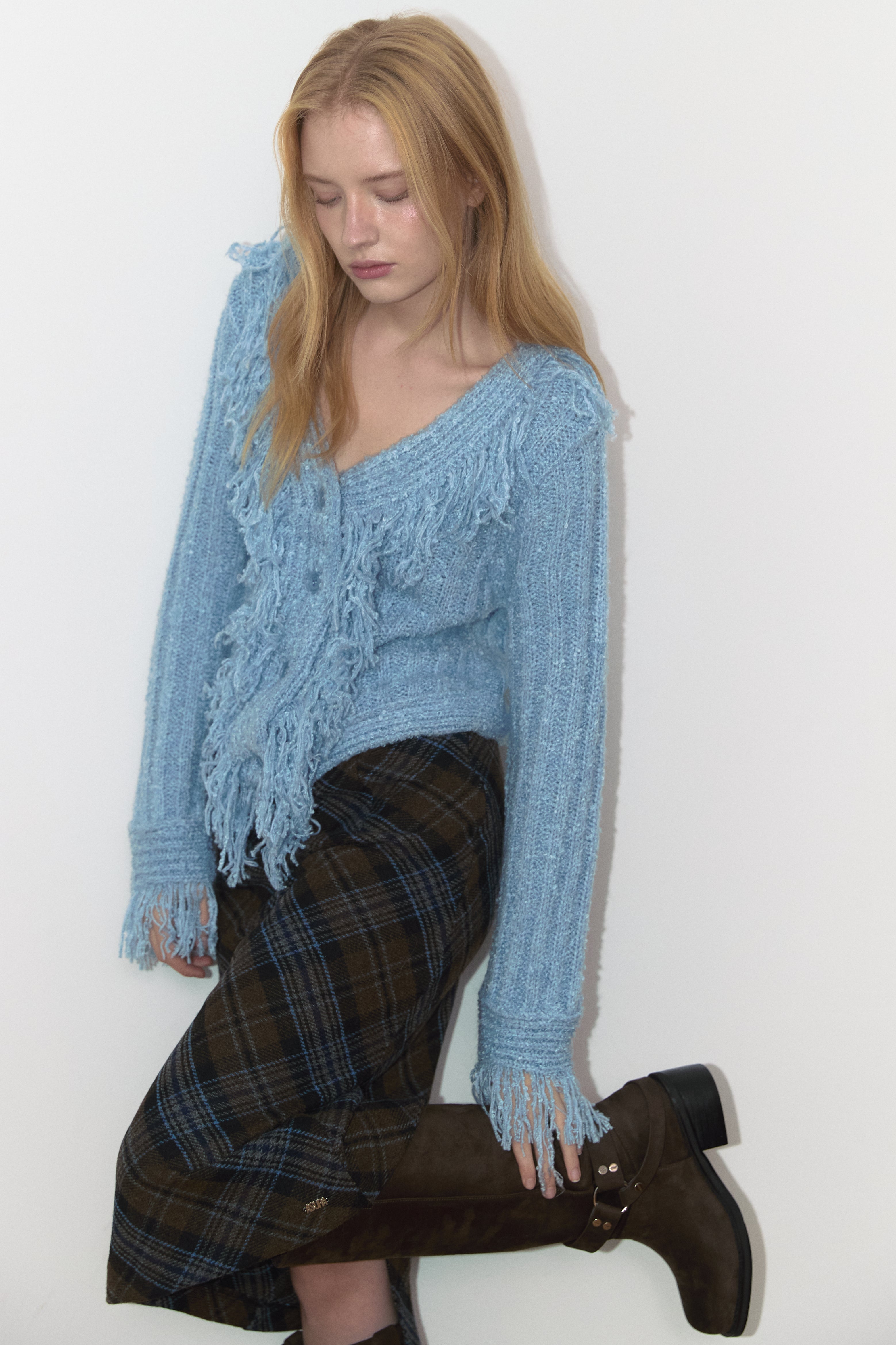 WOOL BIAS SKIRT_CHECKERED