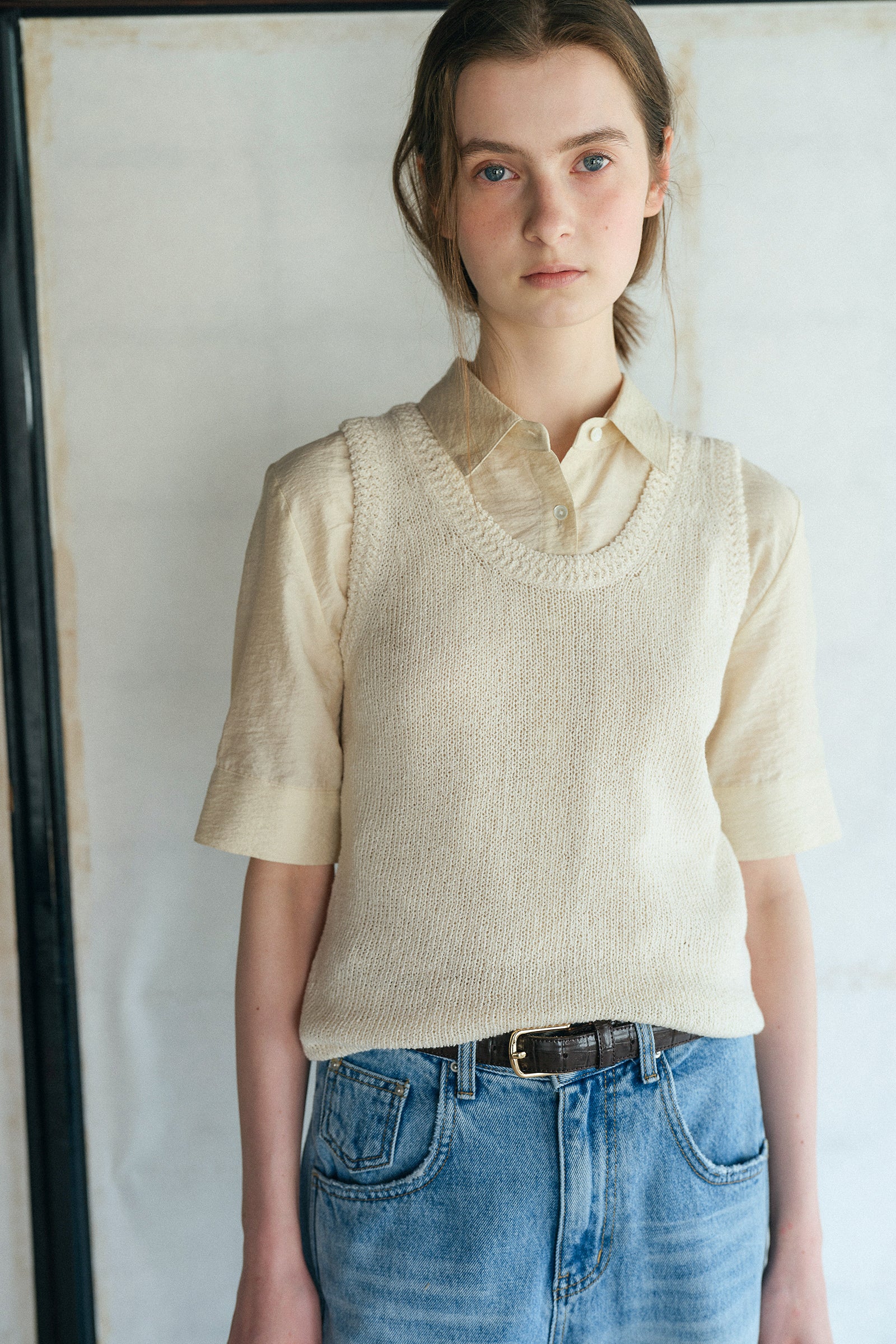HARRIETTE KNIT SLEEVELESS_CREAM