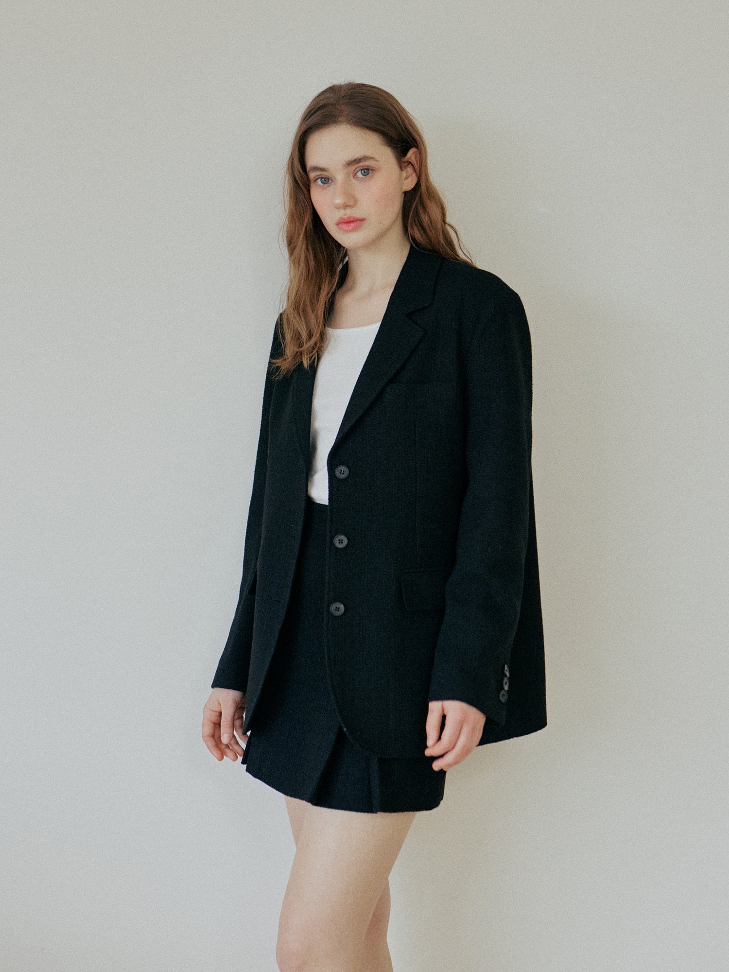 OVER TWEED JACKET_BLACK