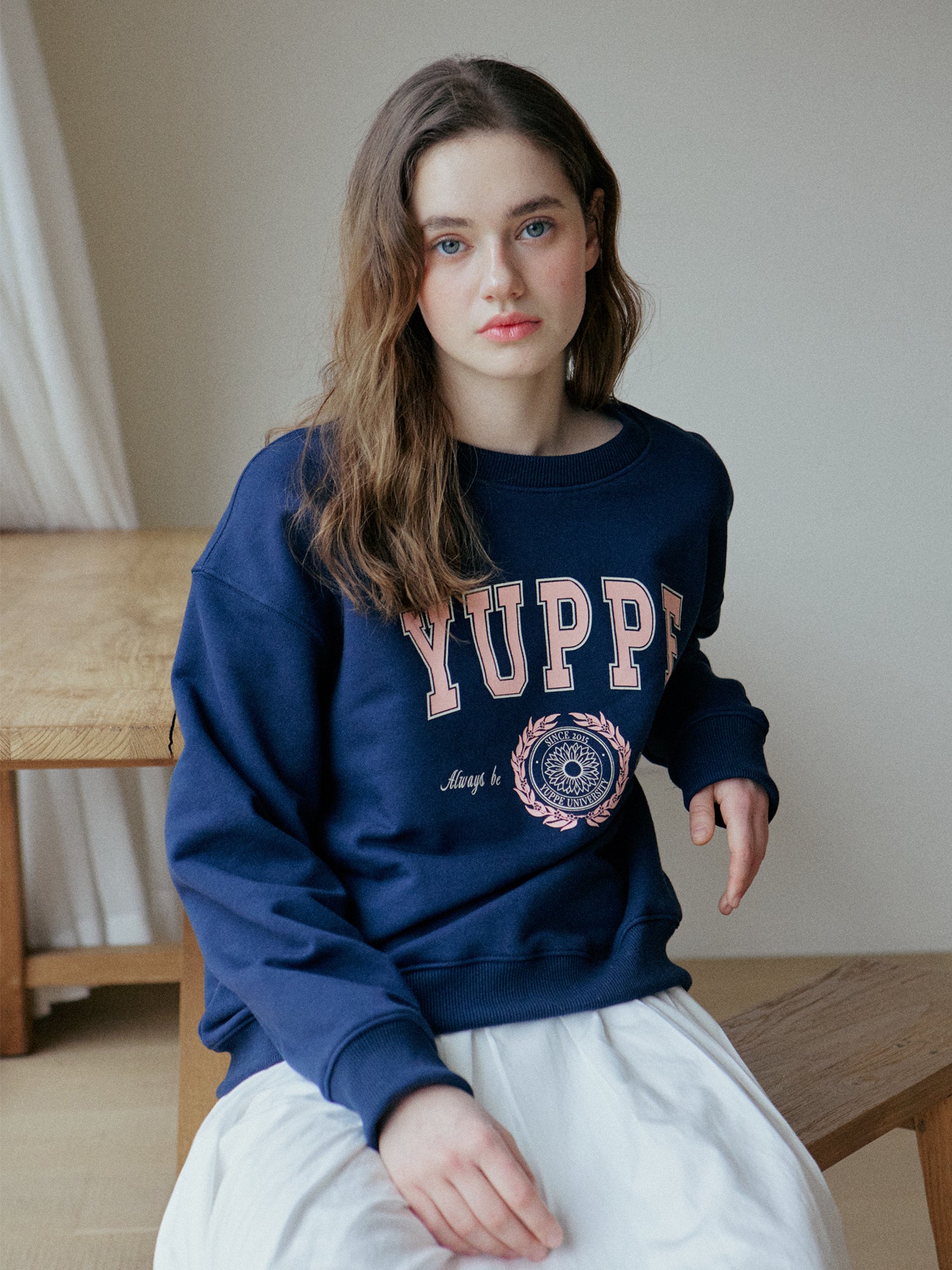 LEAF PRINT SWEATSHIRT_NAVY