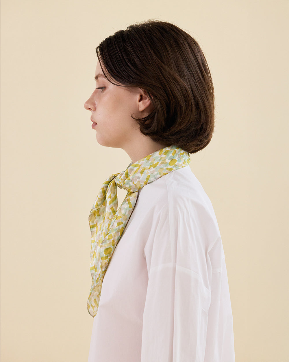 GOLDEN SHAPES SILK SCARF_GOLD