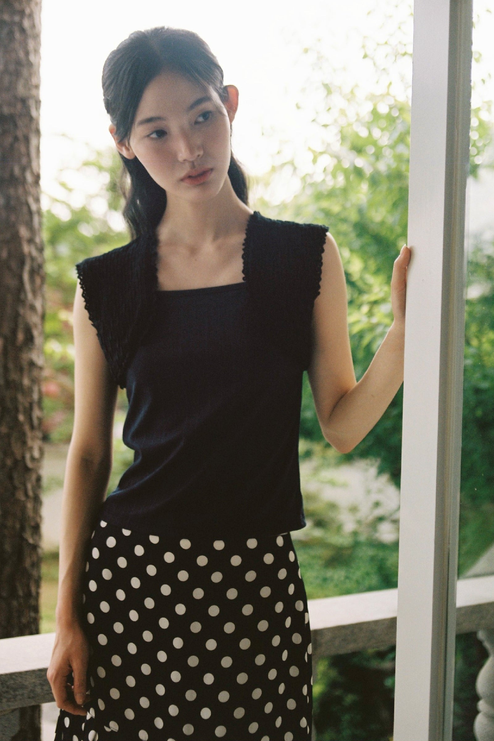 VEST LAYERED SLEEVELESS_BLACK