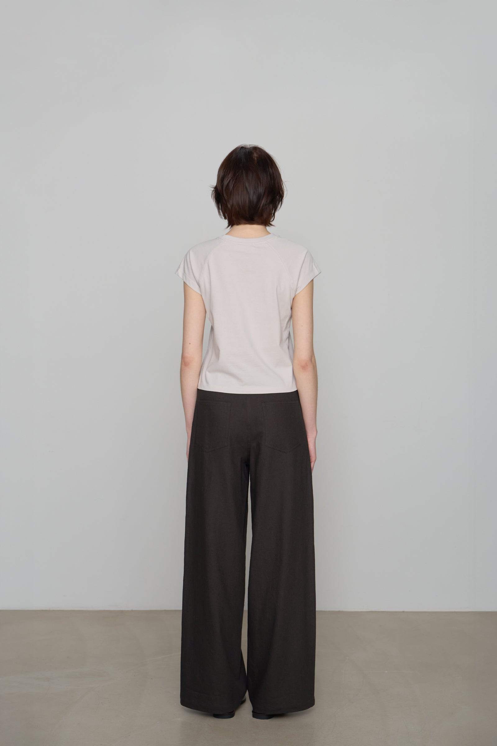 PANTALON LARGE EN LIN AVEC CORDON _MARRON FONCÉ