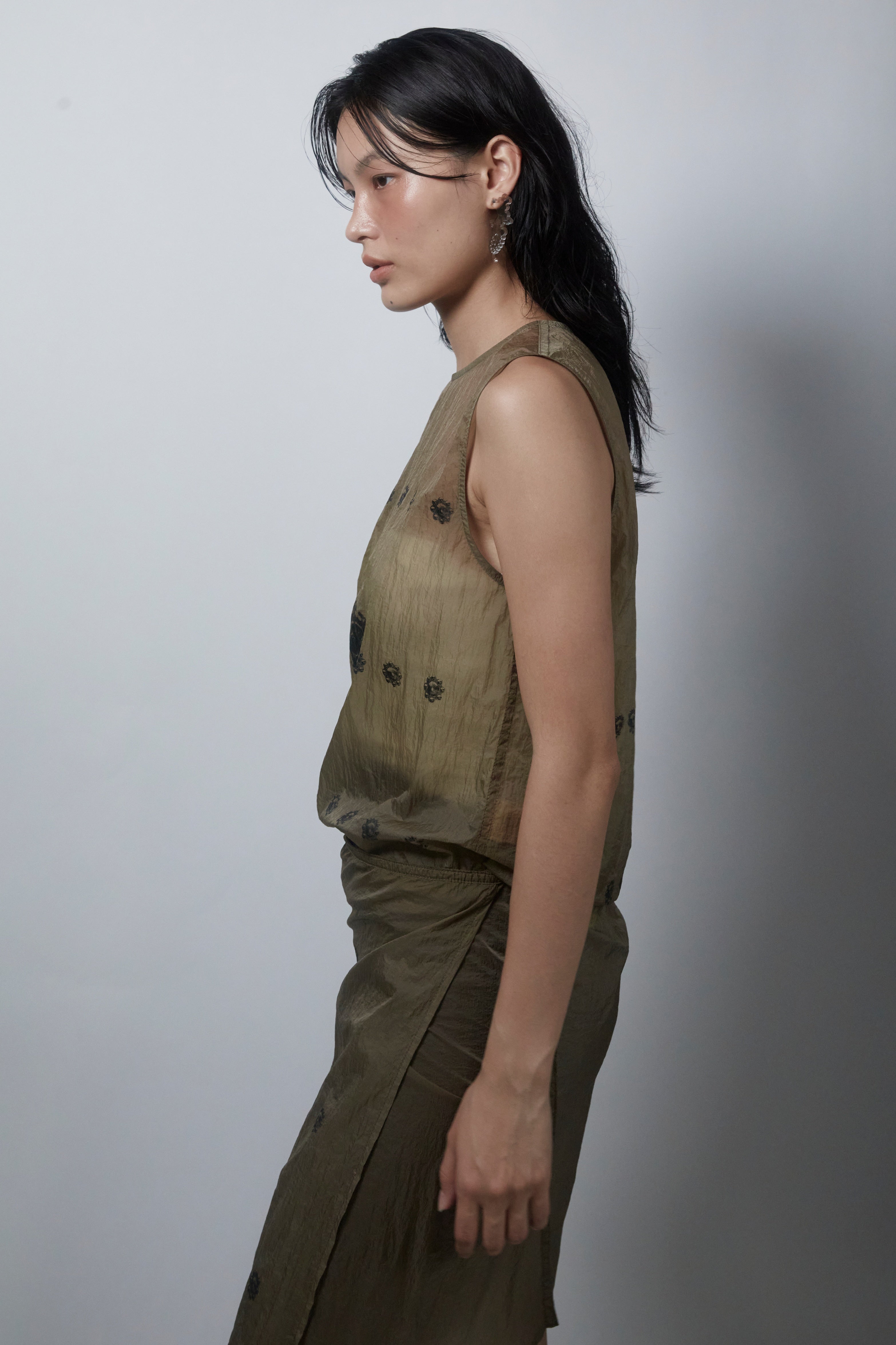 DUT LAYERED SKIRT_BROWN GRAY