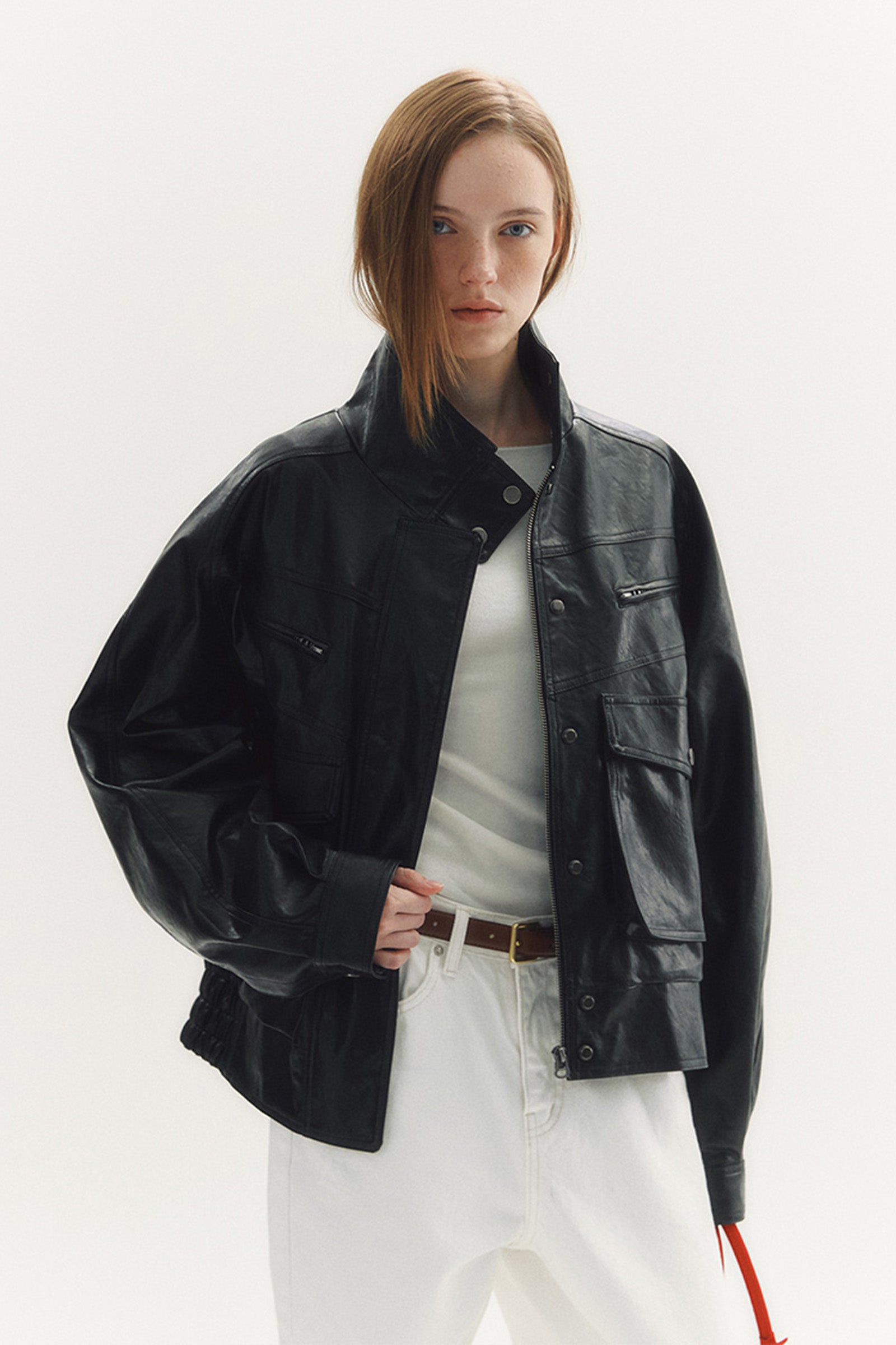 UTILITY LEATHER JACKET_BLACK