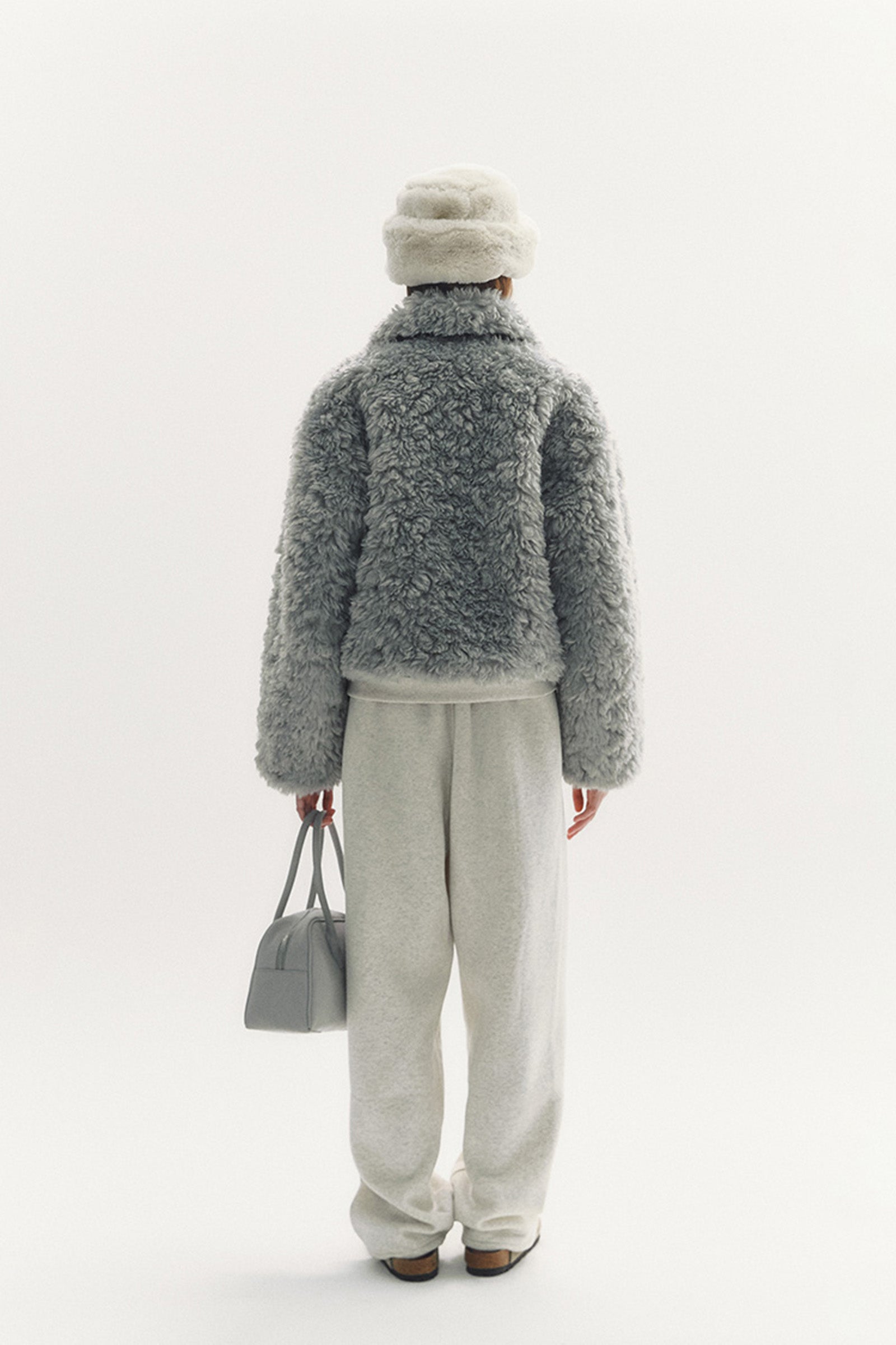 BÉBÉ FUR SHEARING JACKET_GREY