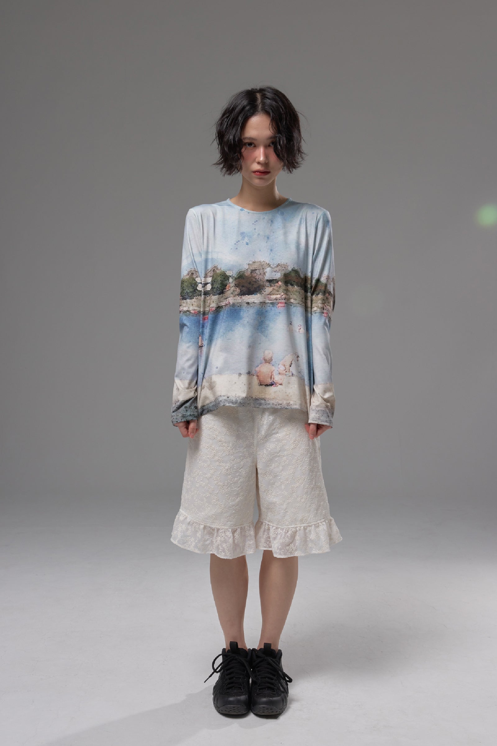EMBROIDERED MIDI PANTS_ IVORY