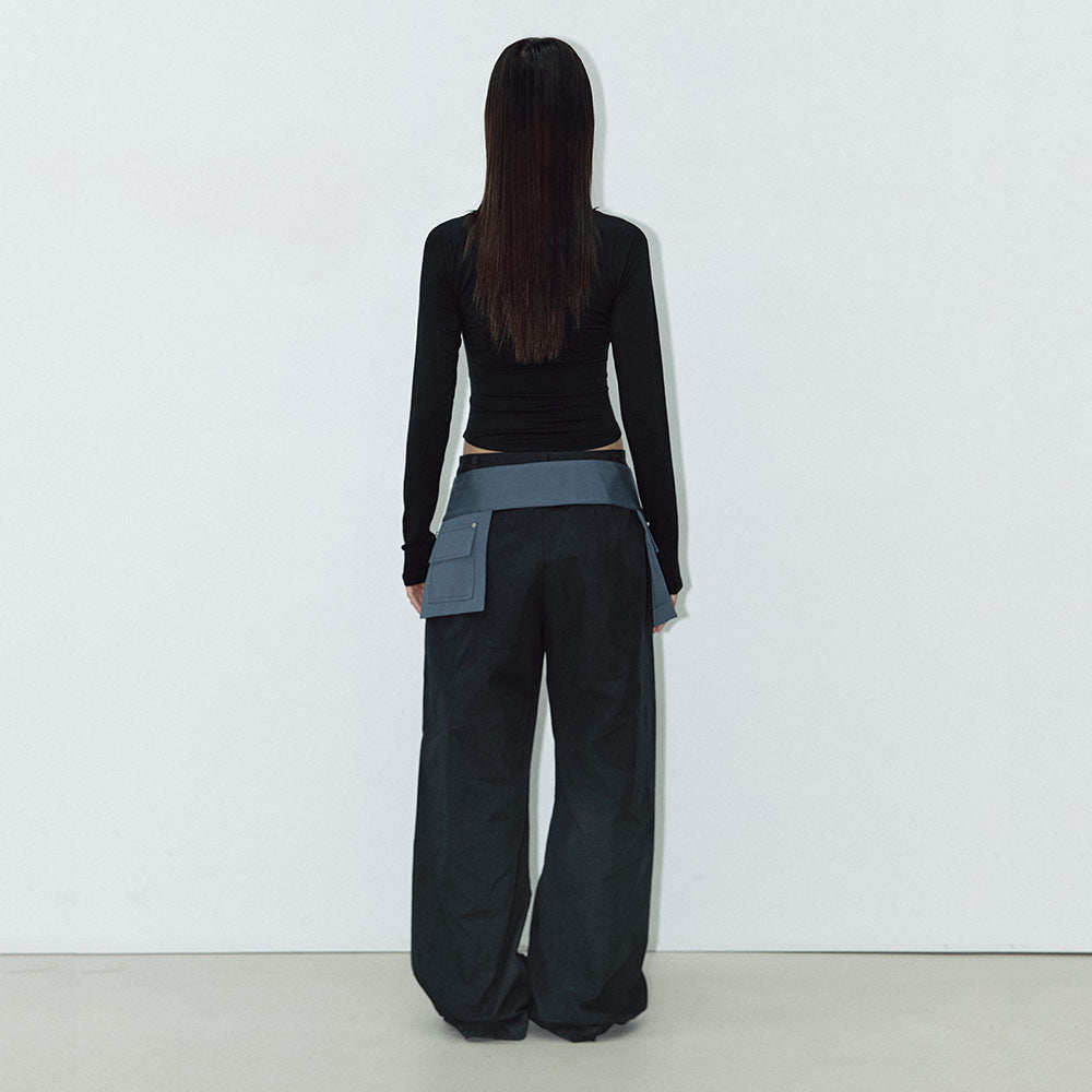 WIDE SQUARE SHIRRING T_BLACK