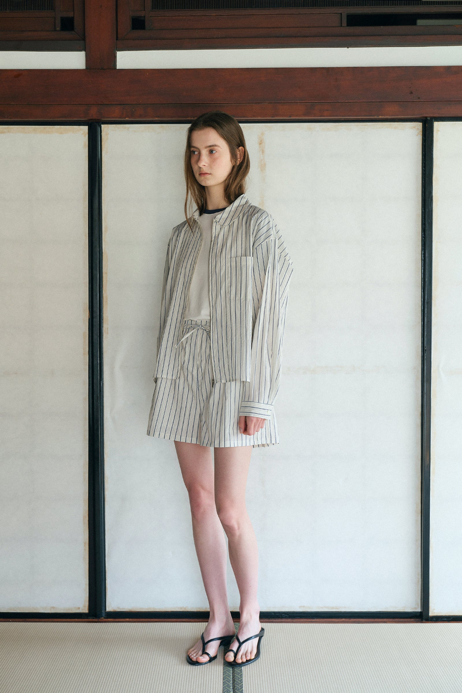PONS STRIPE SHORTS_STRIPE NAVY