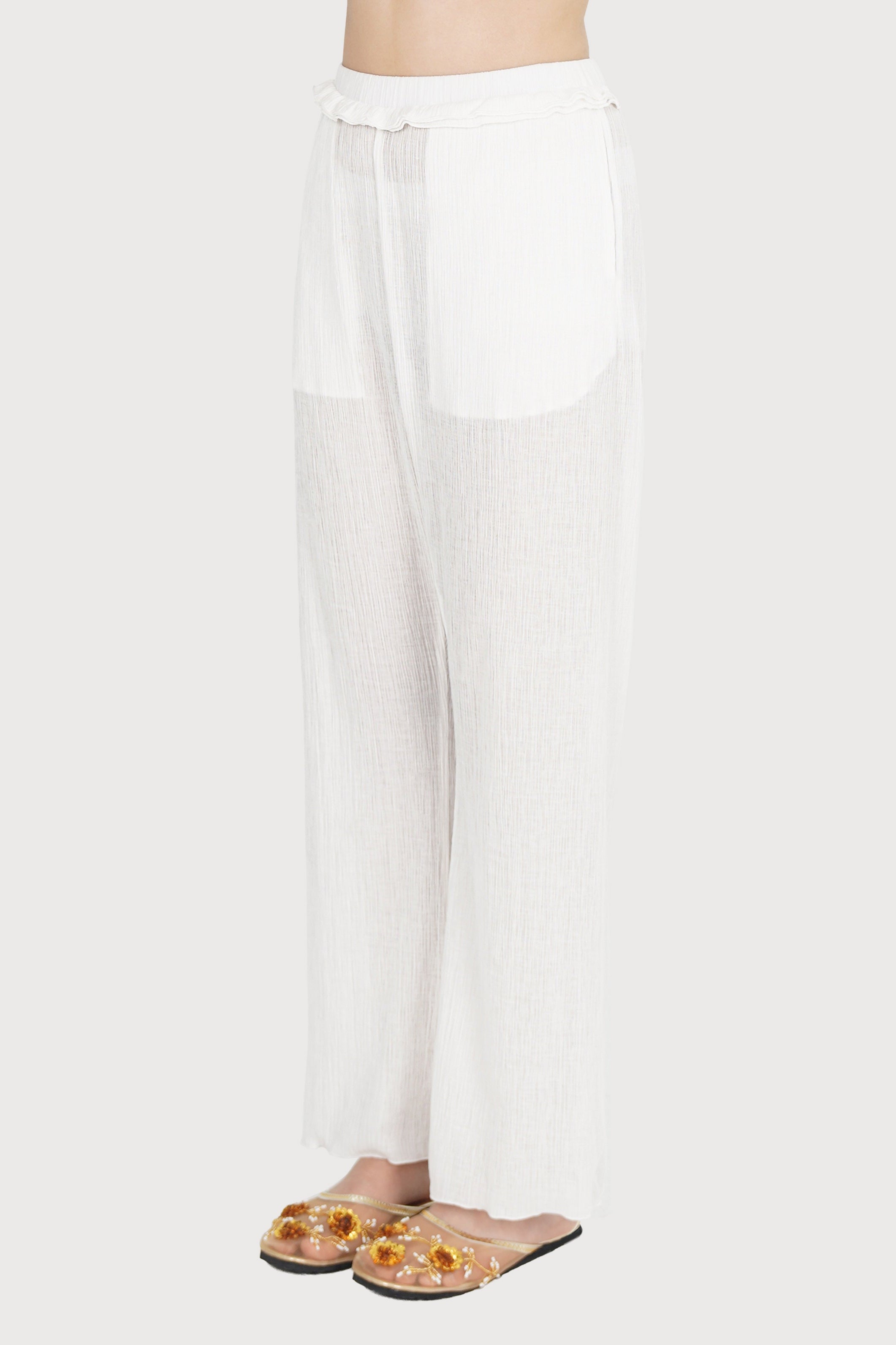 PANTALON SEMI-TRANSPARENT_BLANC