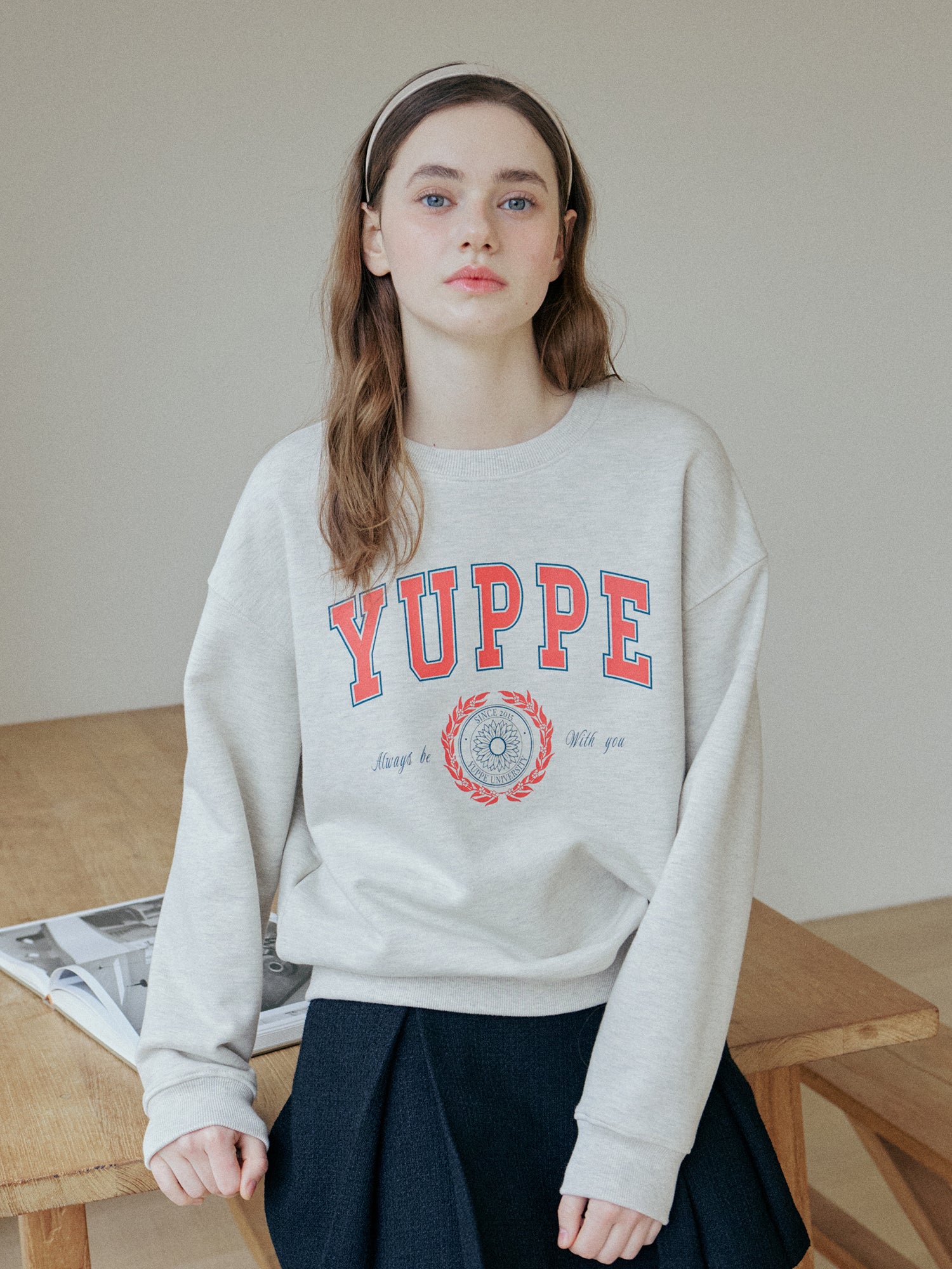 LEAF PRINT SWEATSHIRT_OATMEAL