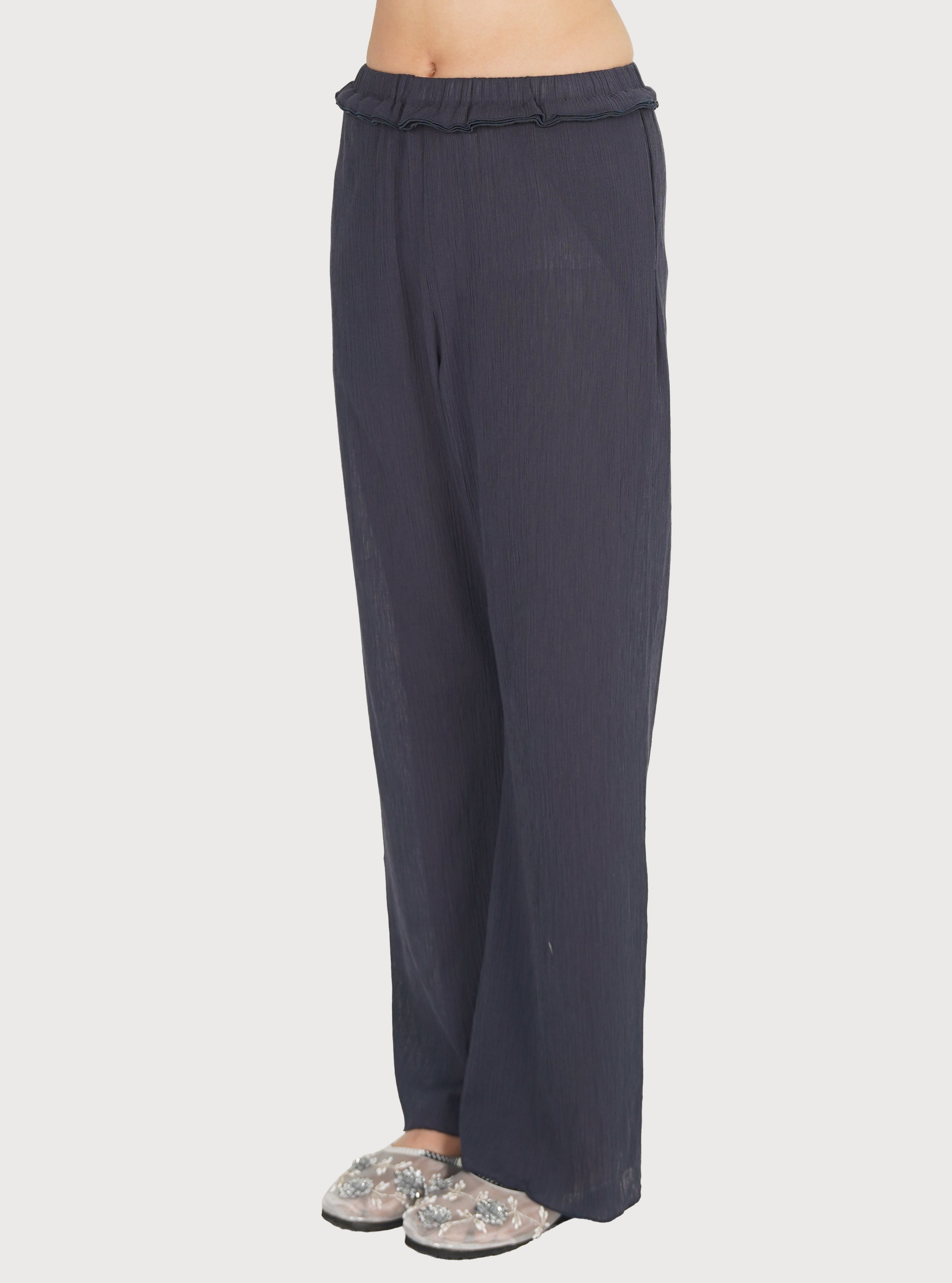 PANTALON SEMI-TRANSPARENT_BLEU NUIT
