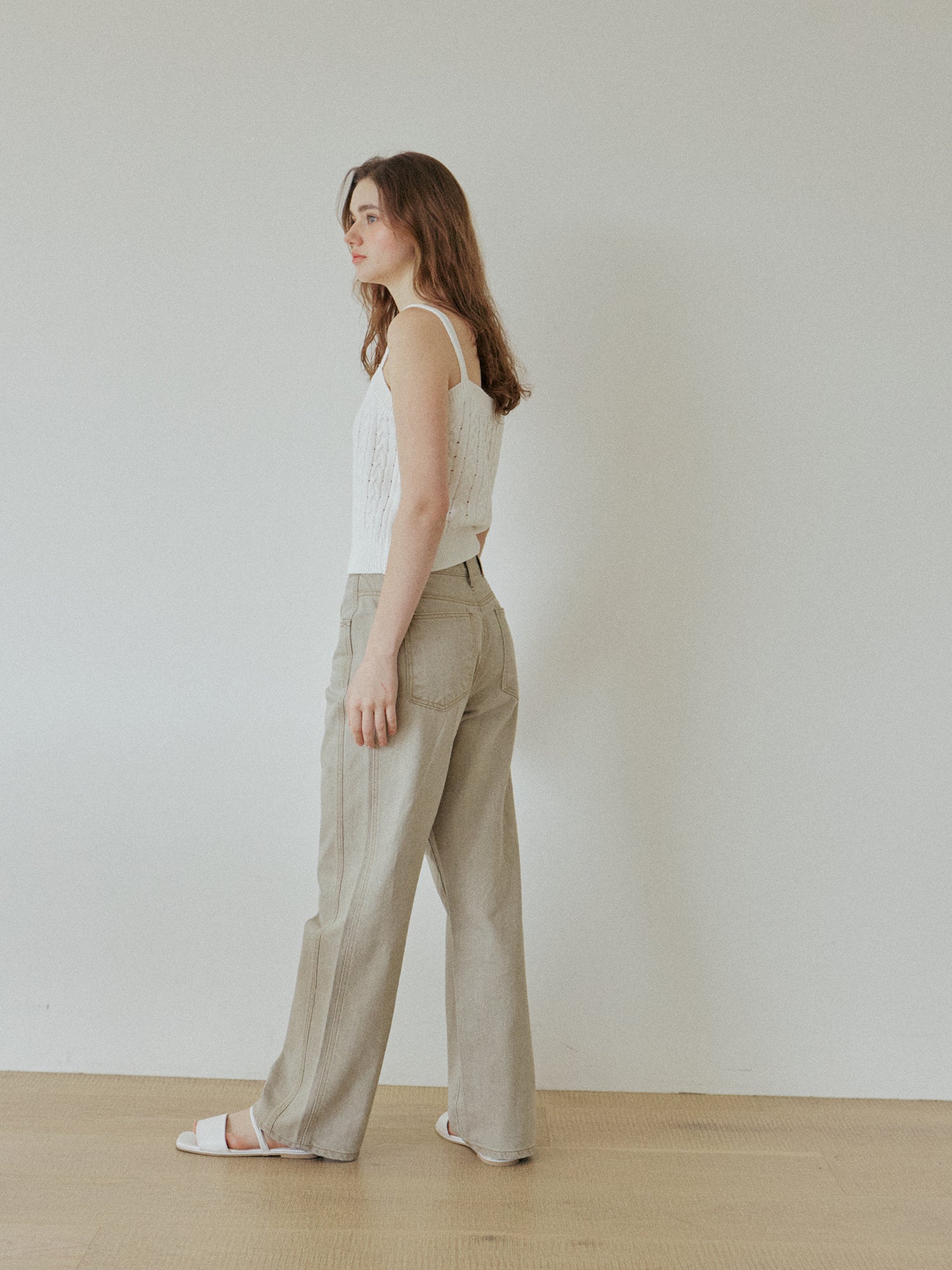 COTTON LINE PANTS_KHAKI