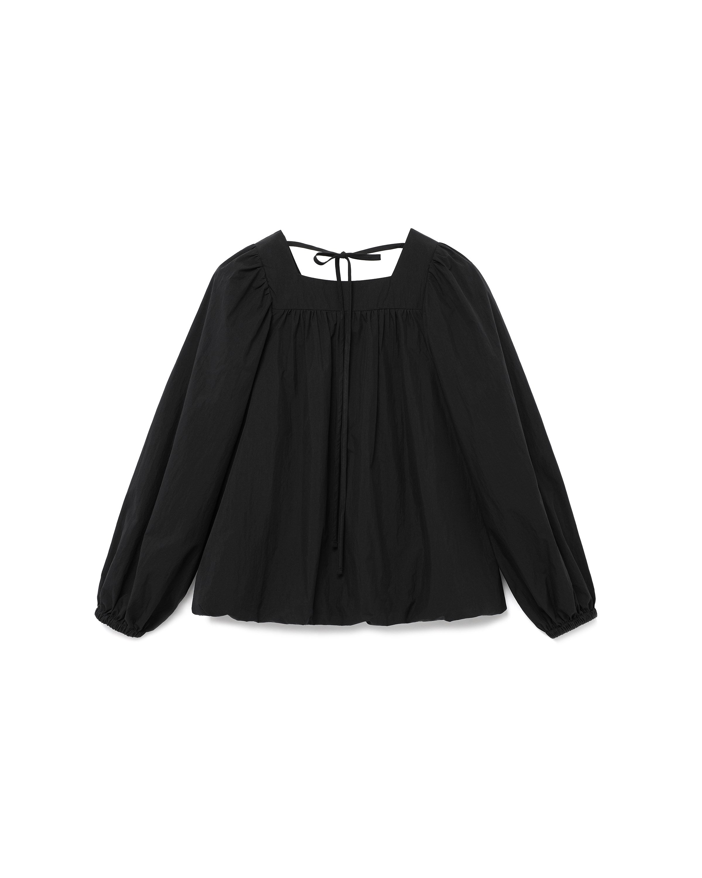 SQUARE NECK BALLOON BLOUSE_BLACK