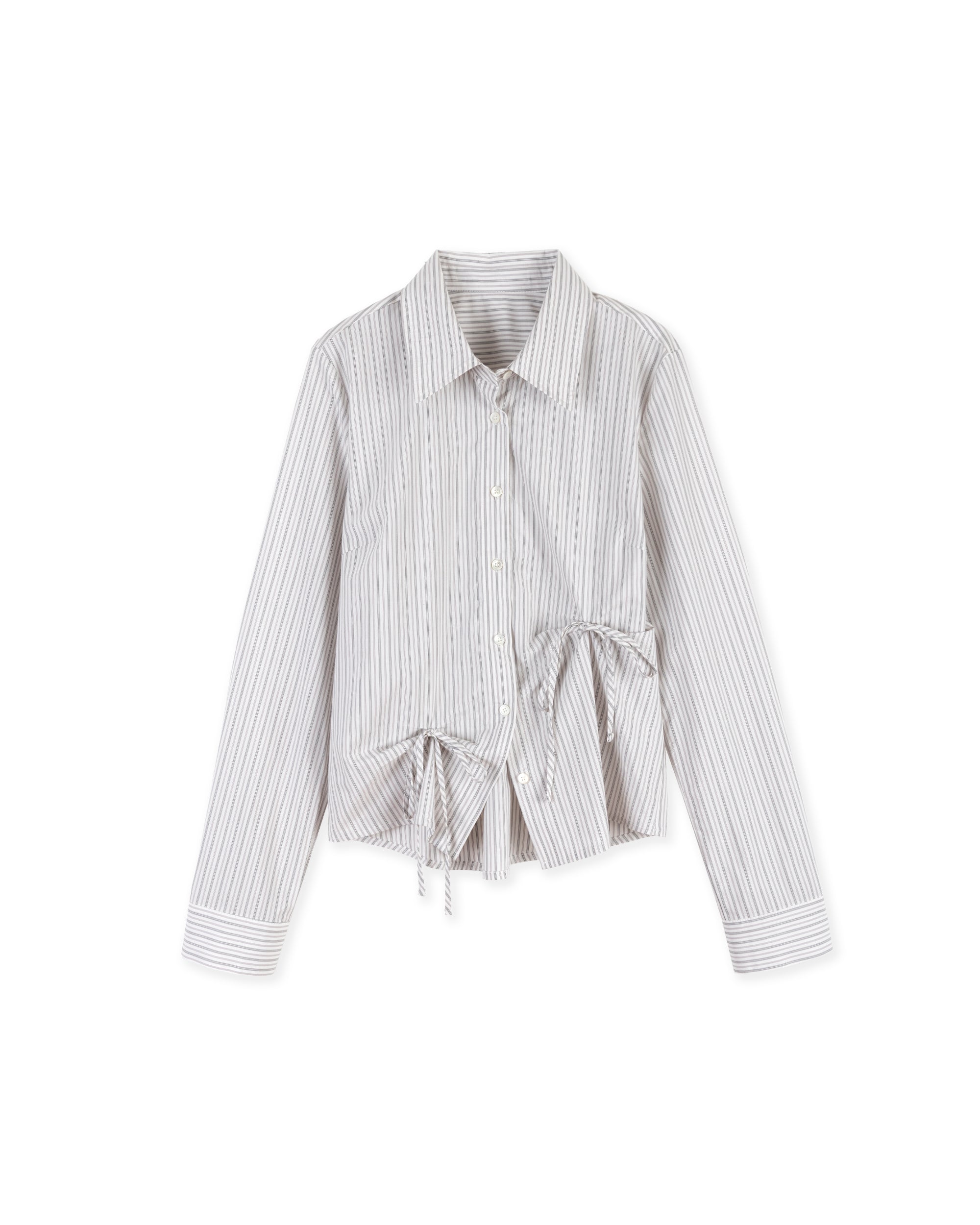 TUK RIBBON STRIPE SHIRTS_IVORY