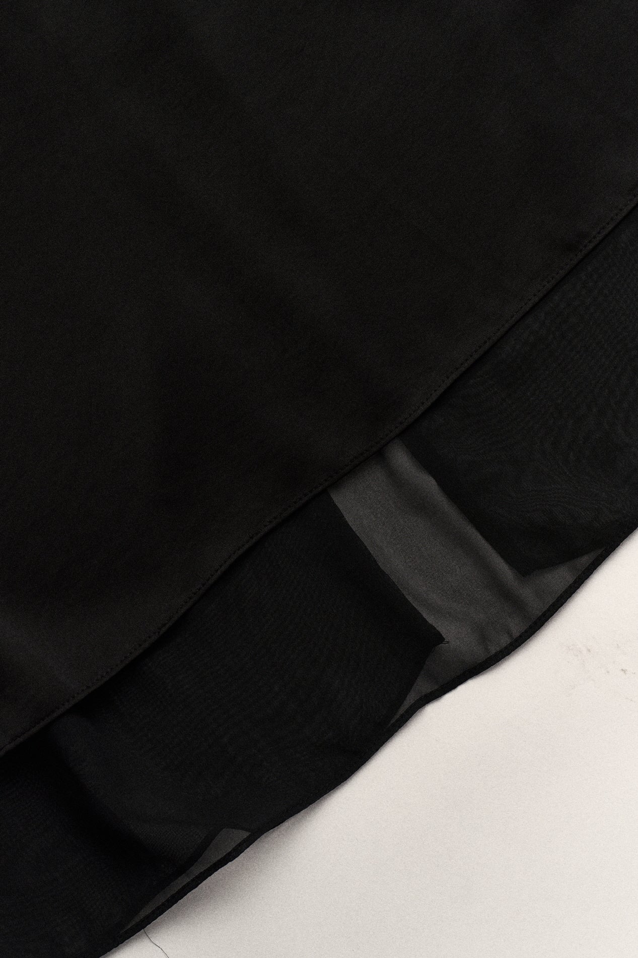 DOUBLE CHIFFON SKIRT_BLACK