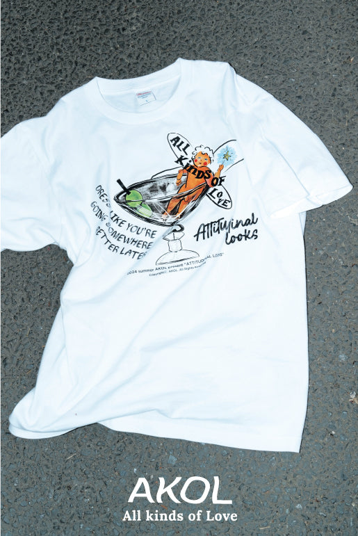 OVERSIZED ATTITUDINAL LOOKS GRAPHIC TEE_WHITE