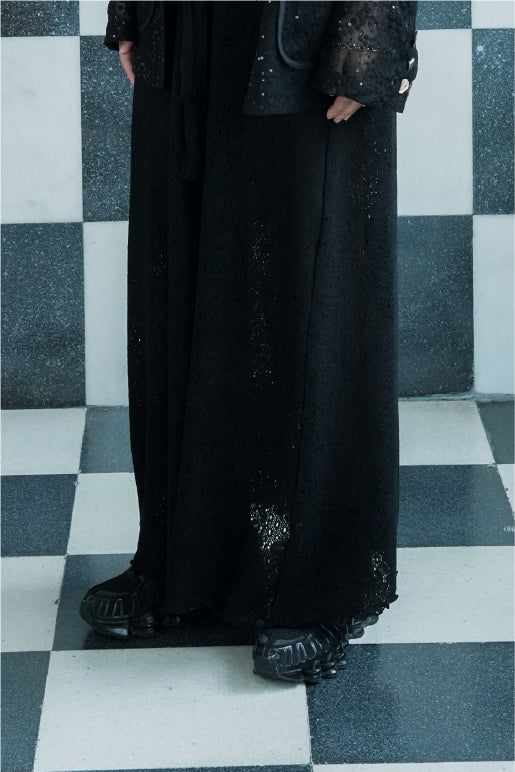 FLORAL KNIT JACQUARD DRESS_BLACK