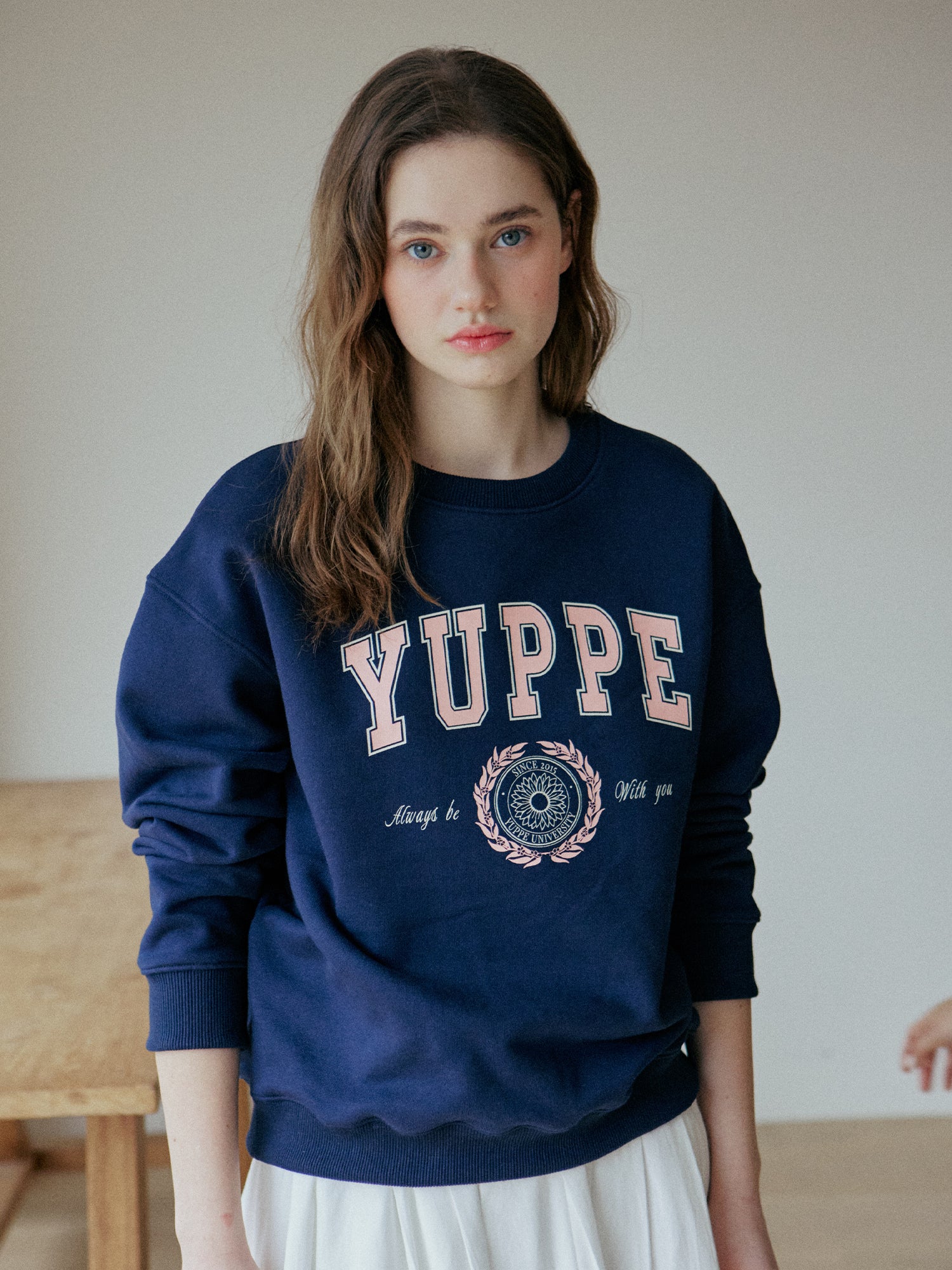 LEAF PRINT SWEATSHIRT_NAVY