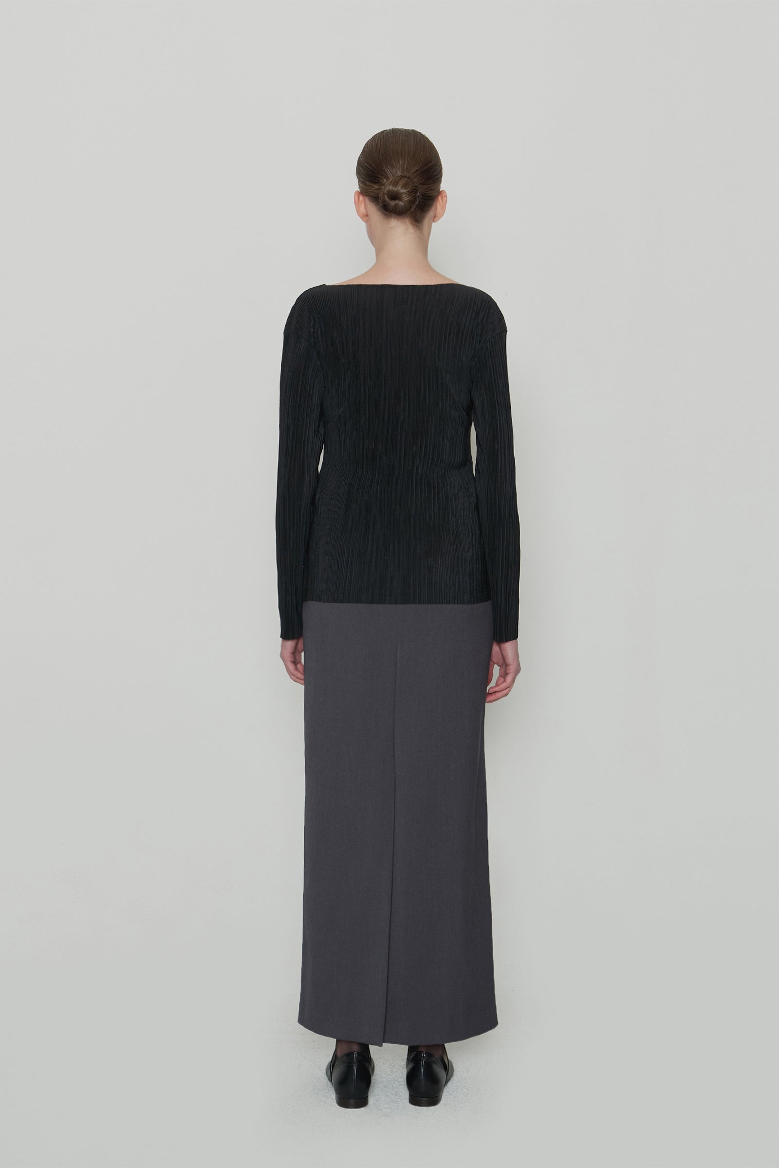 PLEATS CARDIGAN_BLACK