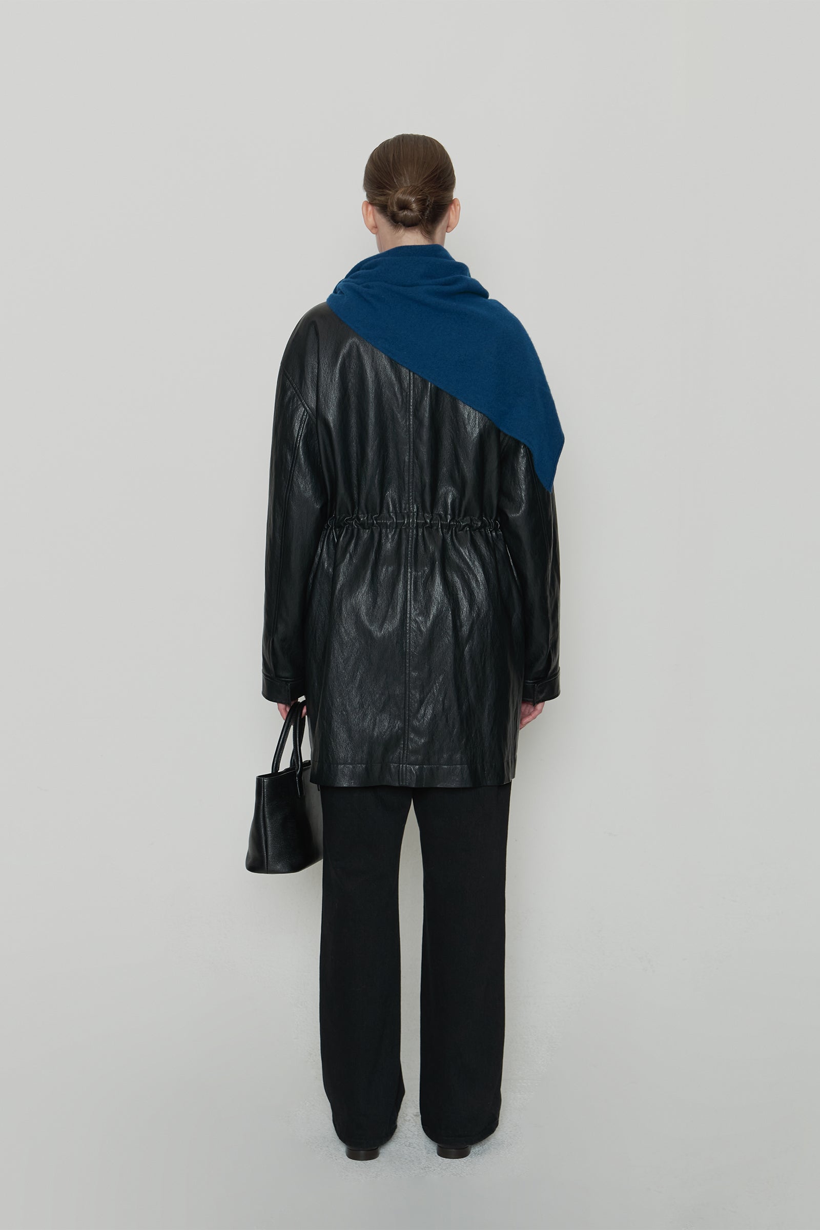 HALF SAFARI LEATHER JACKET_BLACK