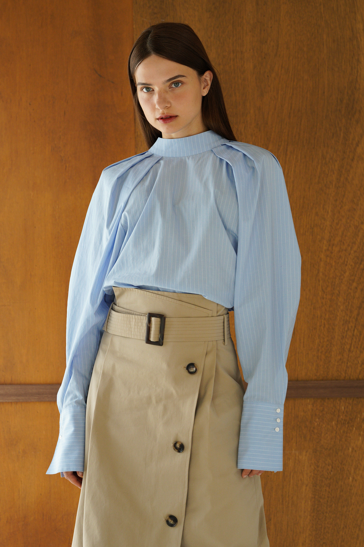 BLOUSE RAYÉE EN COTON_BLEU