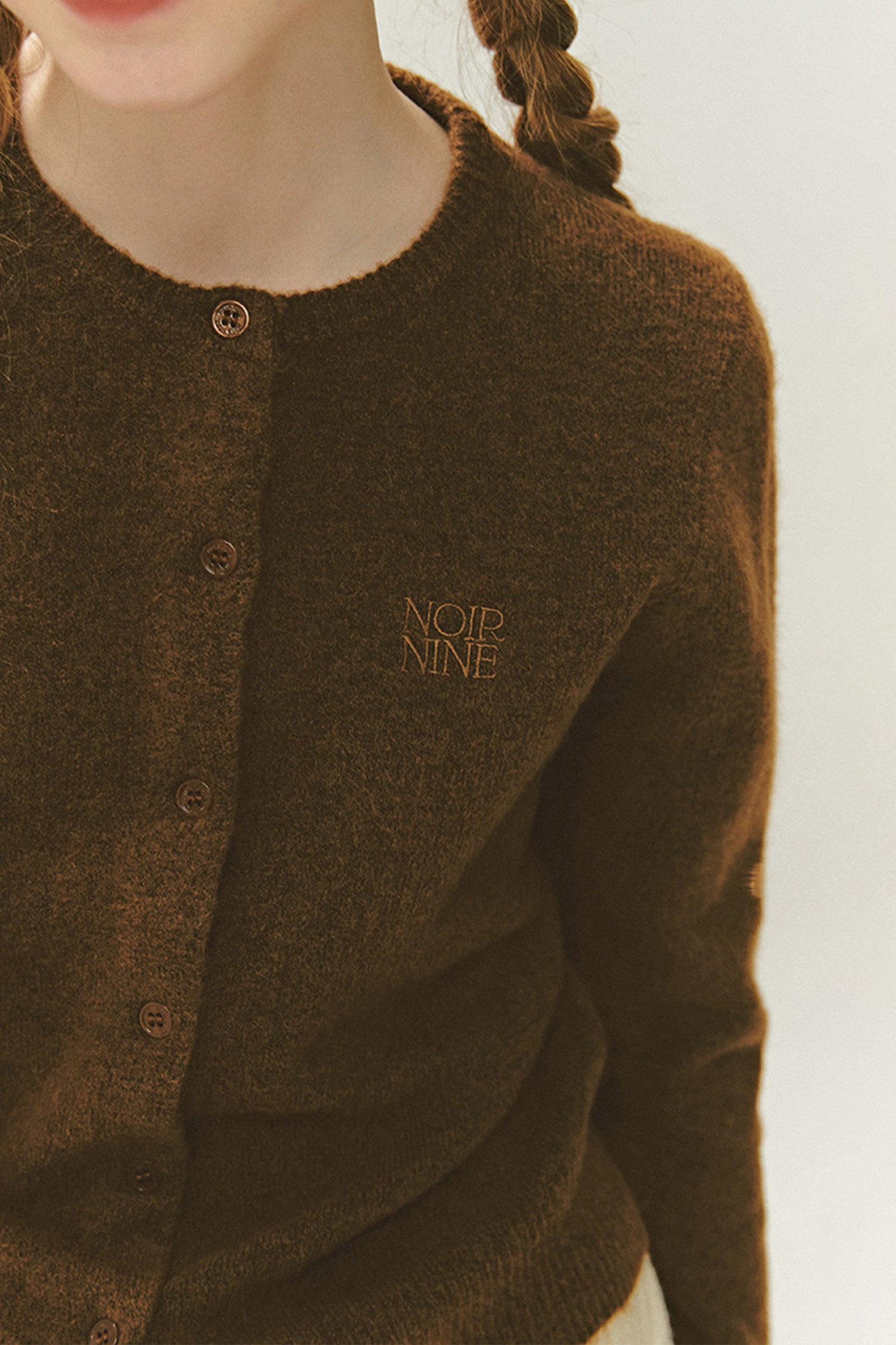 WOOL BLENDED CARDIGAN_BROWN