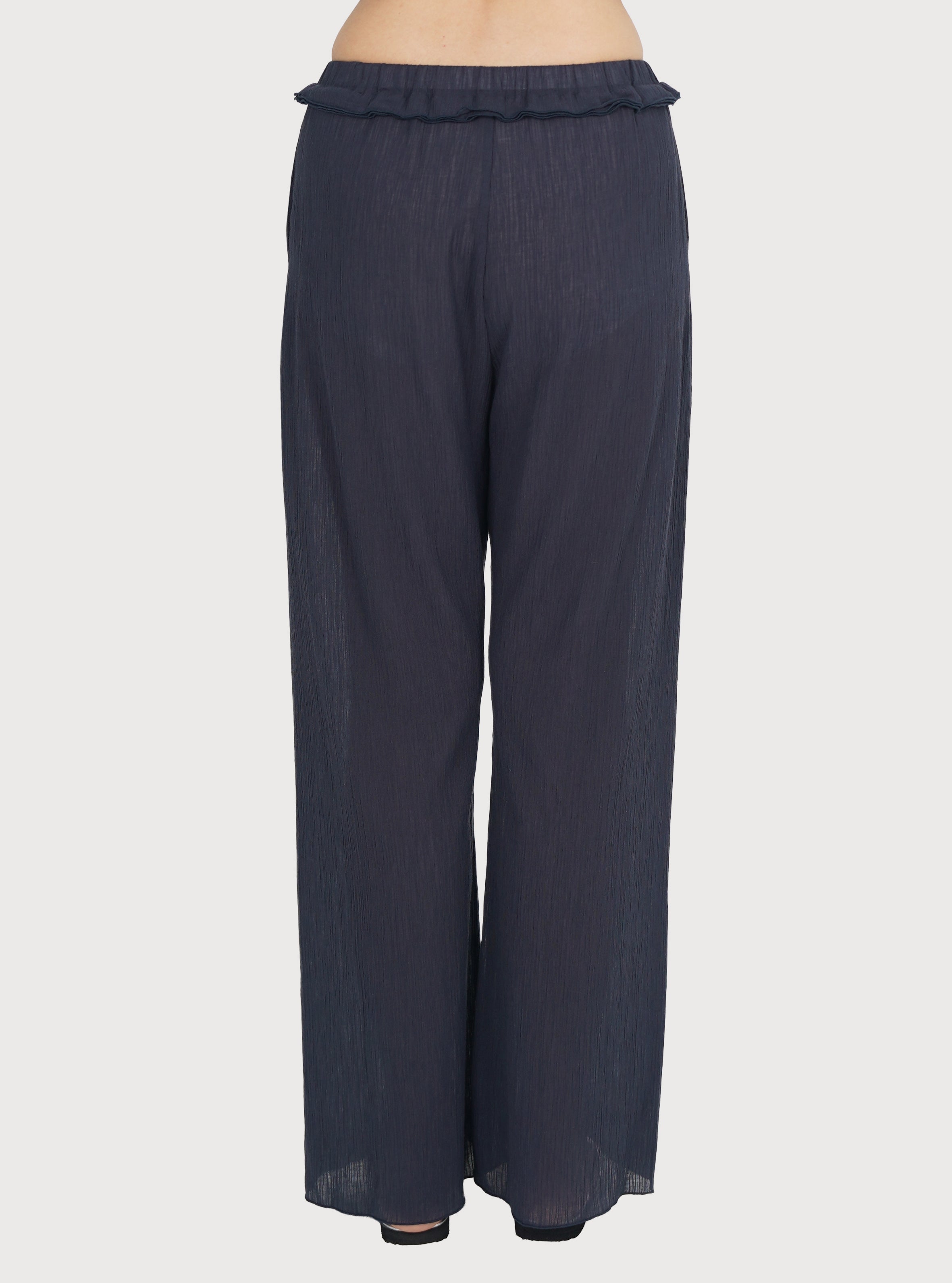 PANTALON SEMI-TRANSPARENT_BLEU NUIT