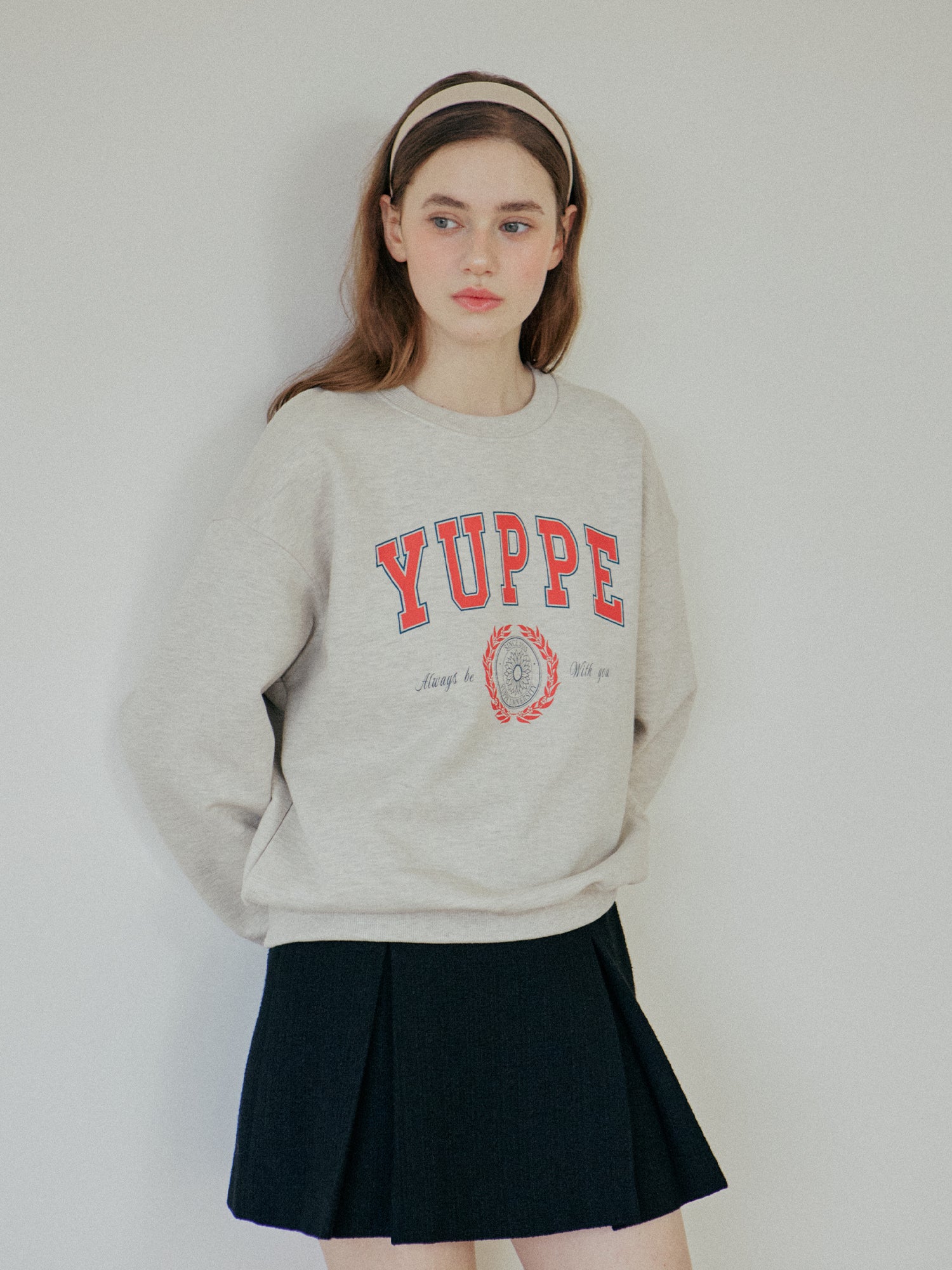 LEAF PRINT SWEATSHIRT_OATMEAL