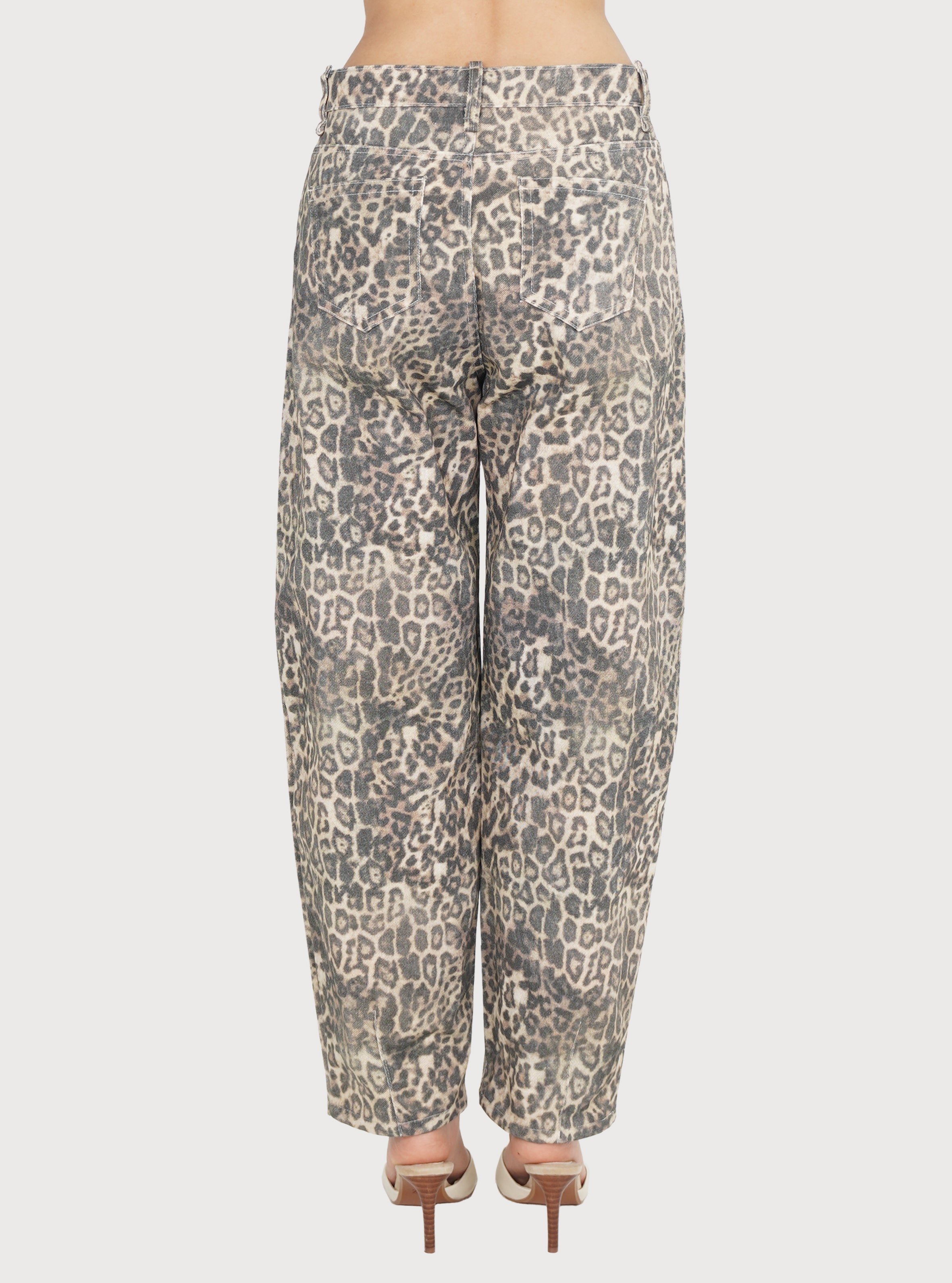 PANTALON COUPE BARREL_LÉOPARD
